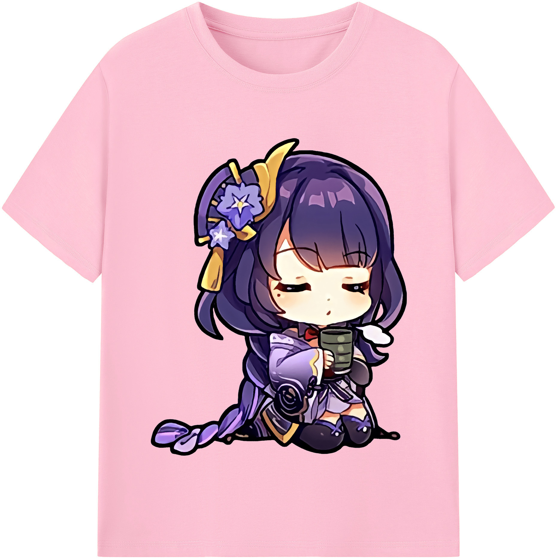 げんし神 雷電将軍 らいでんしょうぐん genshin Raiden Shogun 綿100％半袖Tシャツ（フロントプリント）