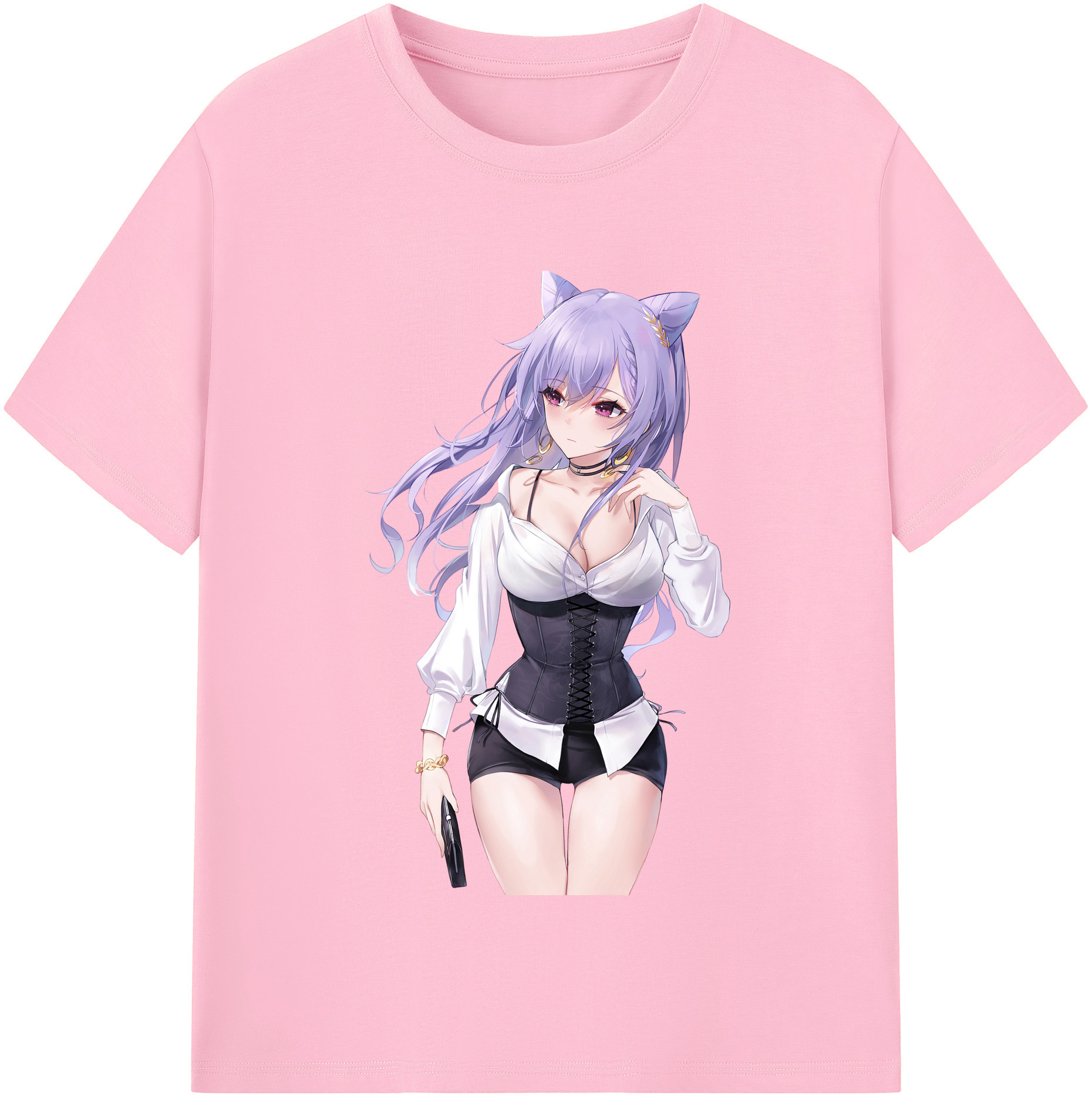 げんし神 刻晴 こくせい genshin Kokusei 綿100％半袖Tシャツ（フロントプリント）