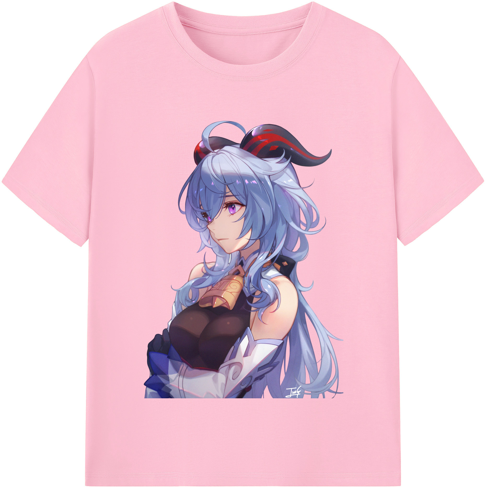 げんし神 甘雨 かんう genshin Ganyu 綿100％半袖Tシャツ（フロントプリント）
