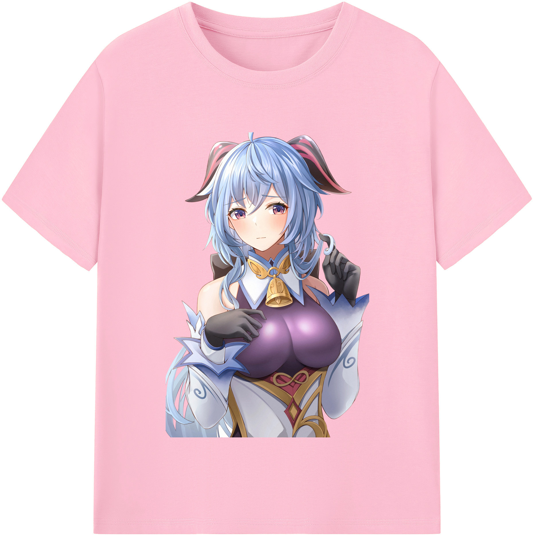 げんし神 甘雨 かんう genshin Ganyu 綿100％半袖Tシャツ（フロントプリント）