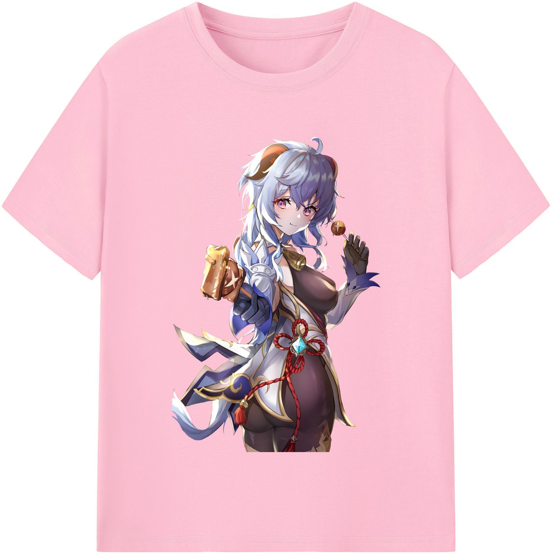 げんし神 甘雨 かんう genshin Ganyu 綿100％半袖Tシャツ（フロントプリント）