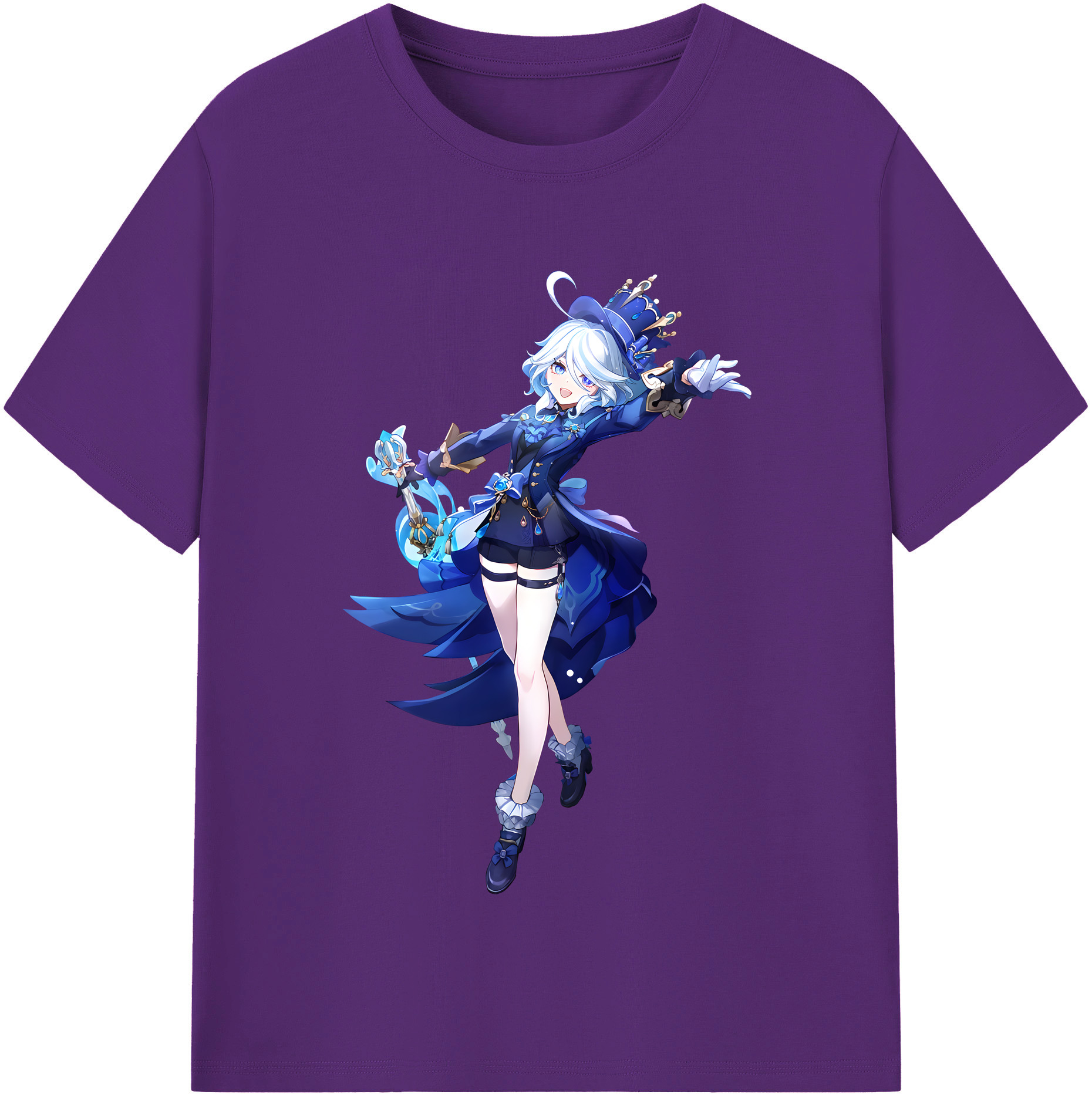 げんし神 フリーナ genshin Furina 綿100％半袖Tシャツ（フロントプリント）