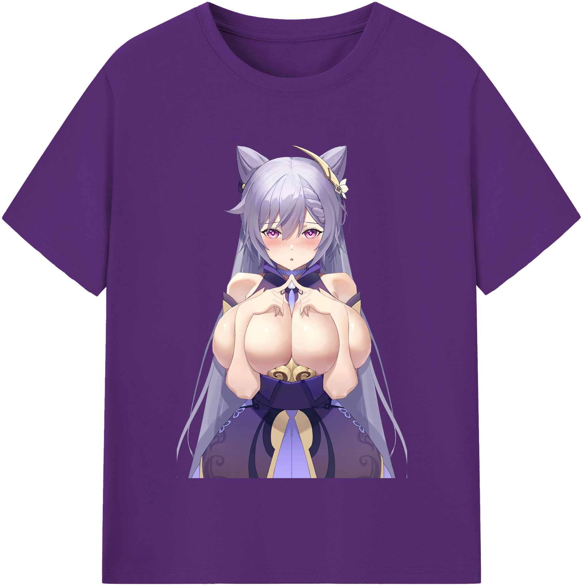 げんし神 刻晴 こくせい genshin Kokusei 綿100％半袖Tシャツ（フロントプリント）