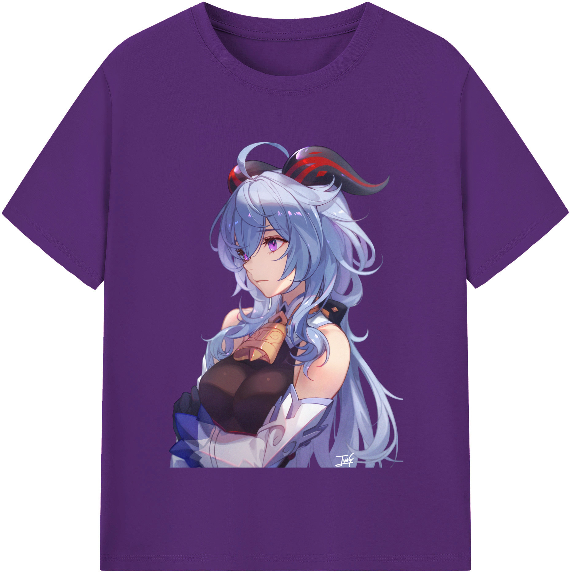 げんし神 甘雨 かんう genshin Ganyu 綿100％半袖Tシャツ（フロントプリント）