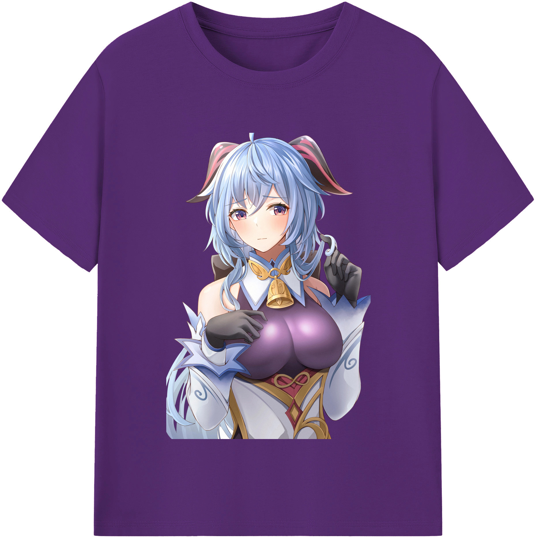げんし神 甘雨 かんう genshin Ganyu 綿100％半袖Tシャツ（フロントプリント）