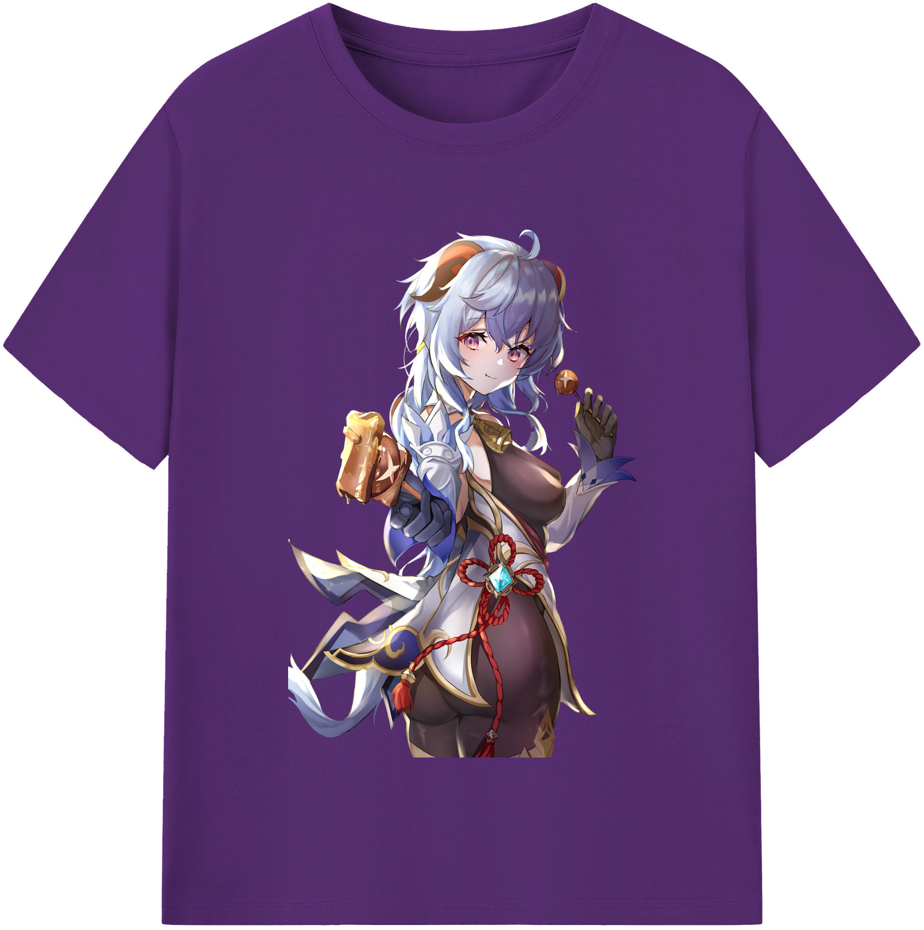 げんし神 甘雨 かんう genshin Ganyu 綿100％半袖Tシャツ（フロントプリント）