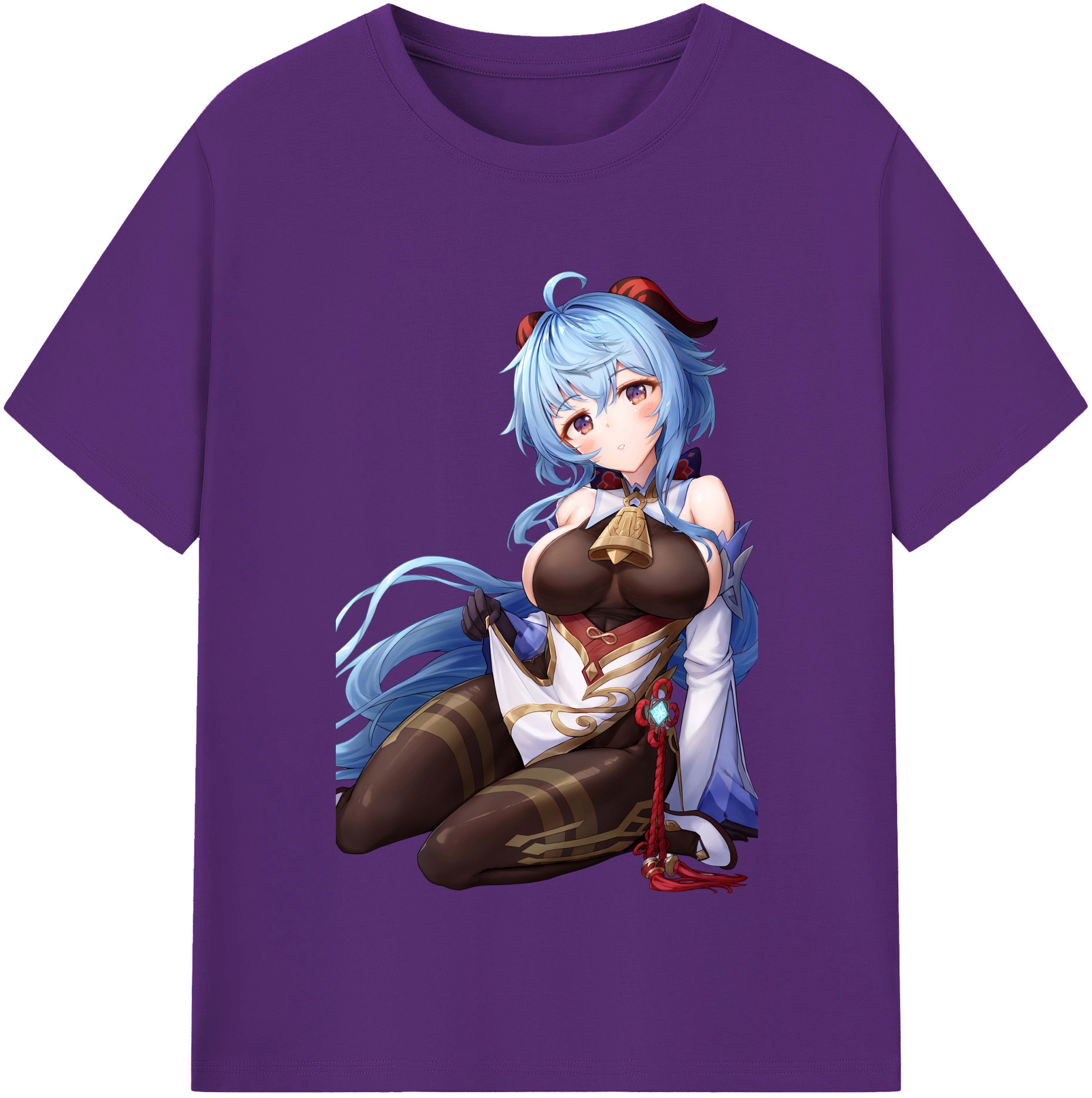 げんし神 甘雨 かんう genshin Ganyu 綿100％半袖Tシャツ（フロントプリント）