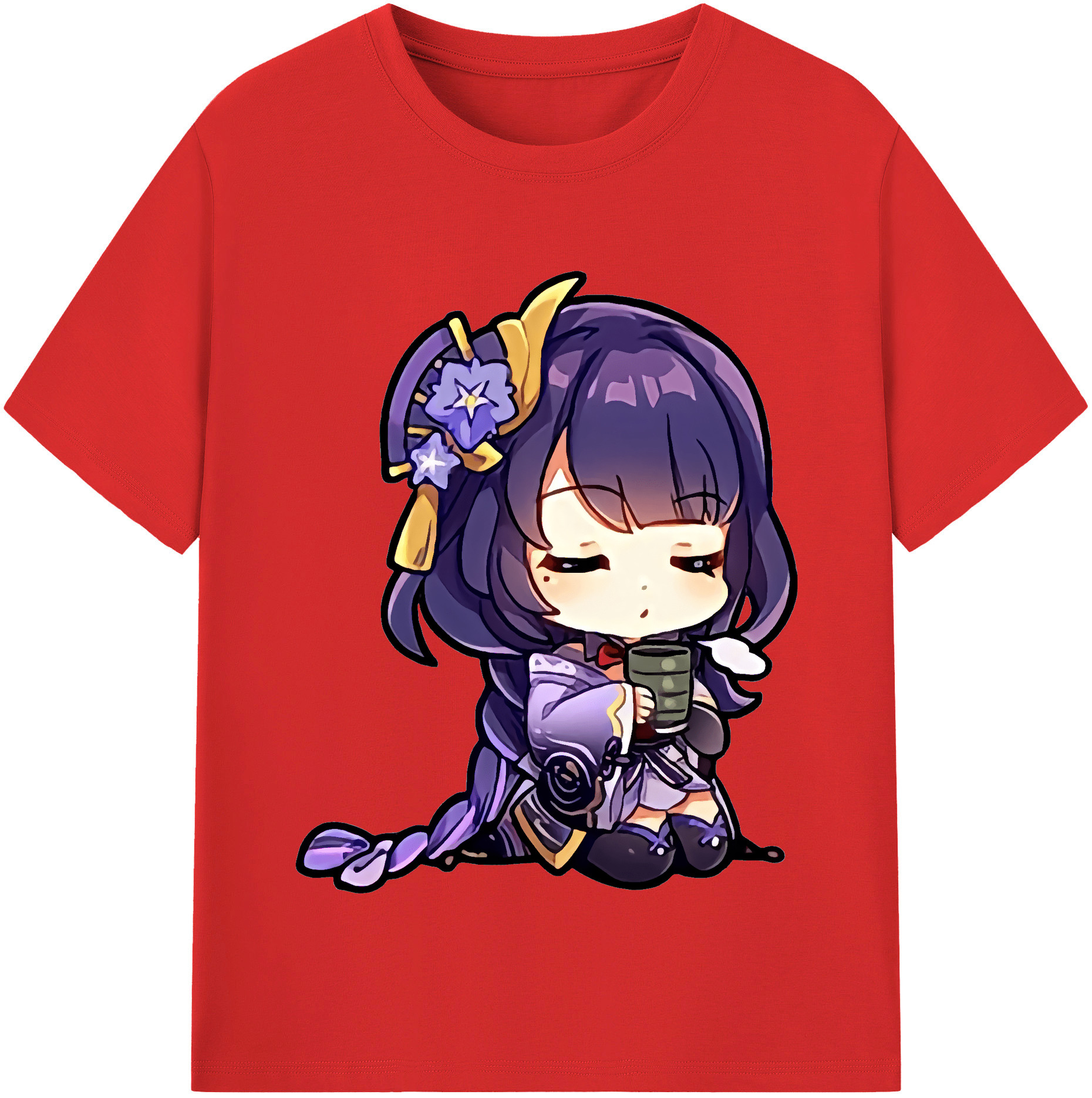 げんし神 雷電将軍 らいでんしょうぐん genshin Raiden Shogun 綿100％半袖Tシャツ（フロントプリント）