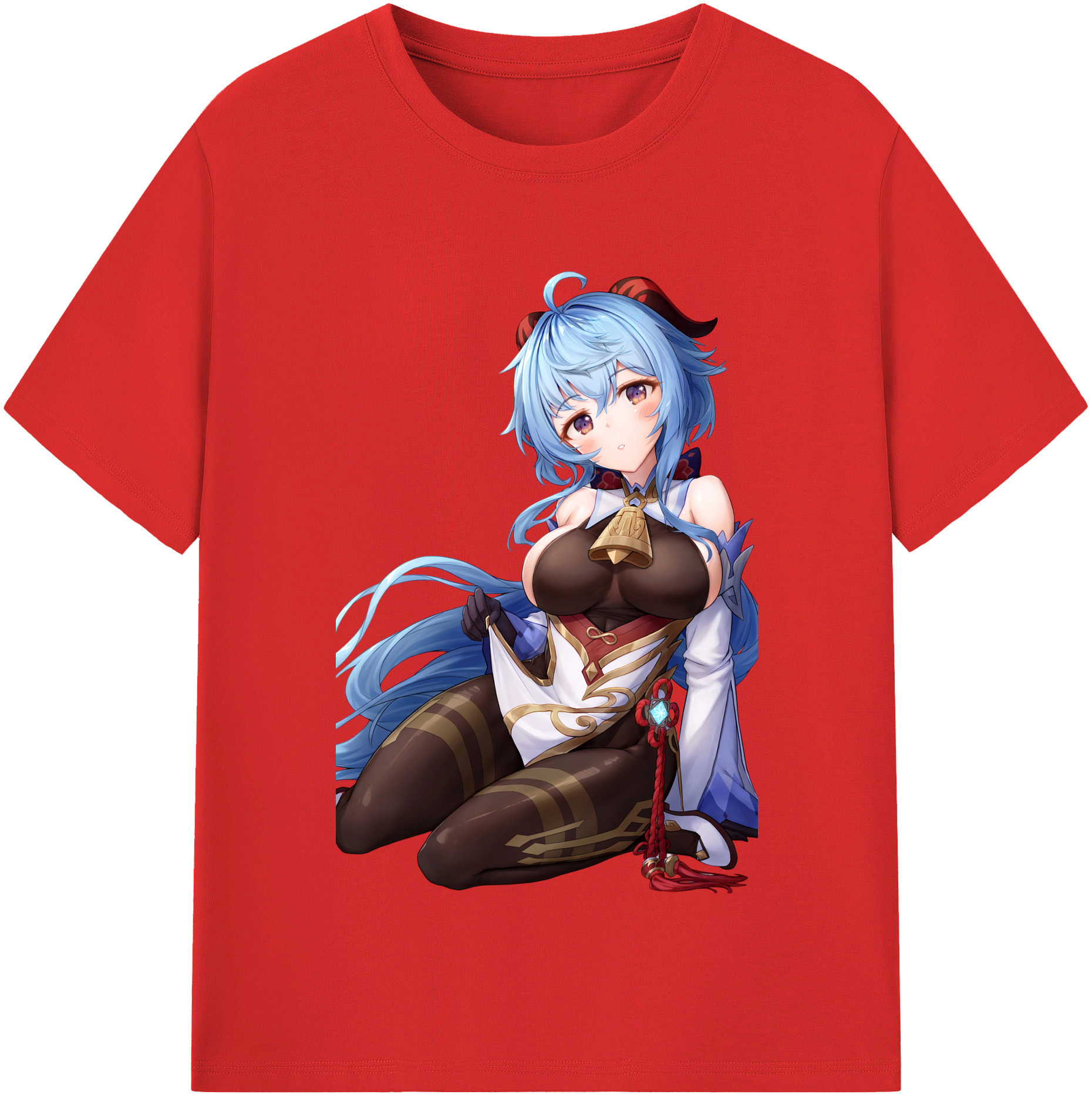 げんし神 甘雨 かんう genshin Ganyu 綿100％半袖Tシャツ（フロントプリント）