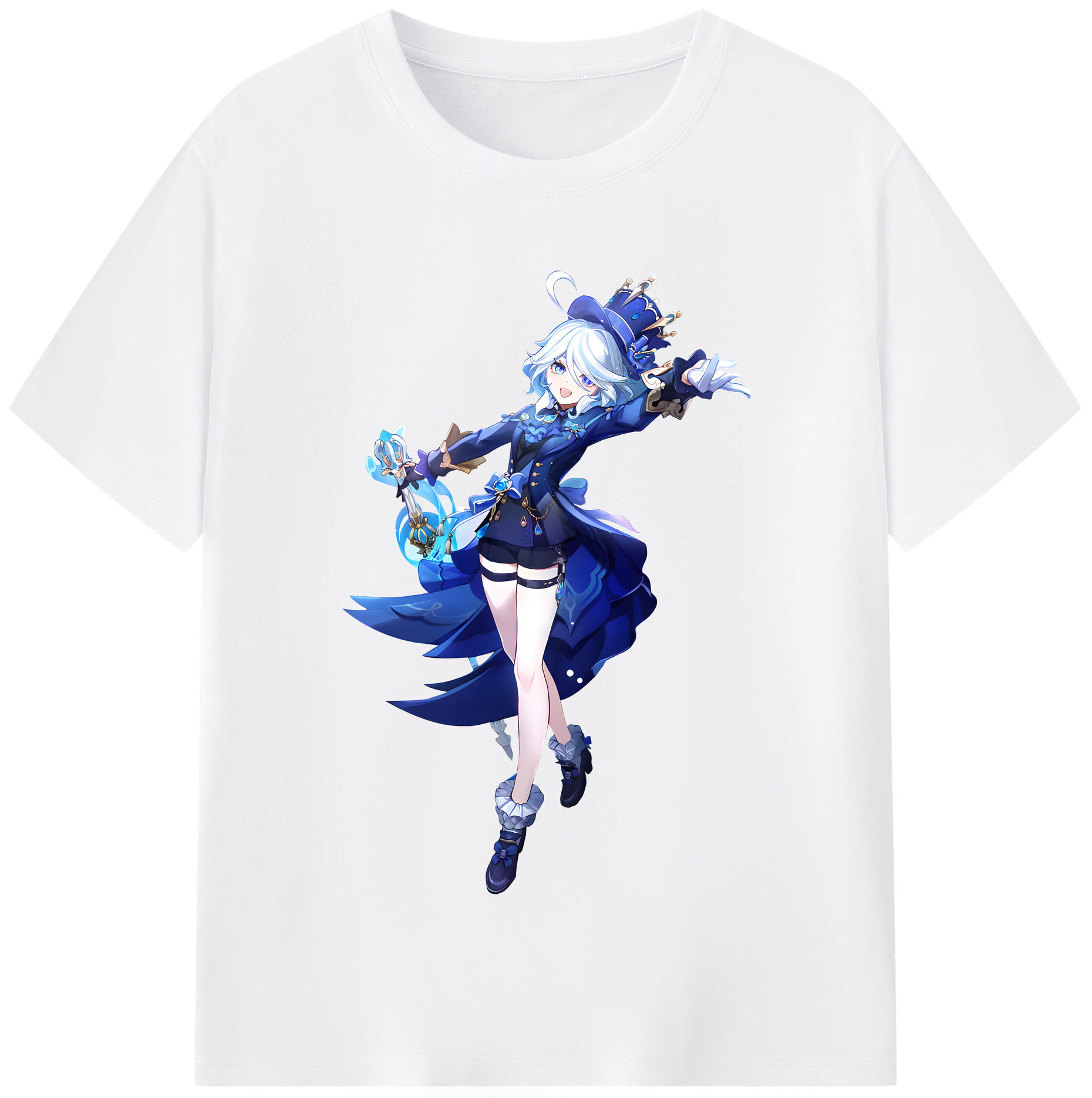 げんし神 フリーナ genshin Furina 綿100％半袖Tシャツ（フロントプリント）