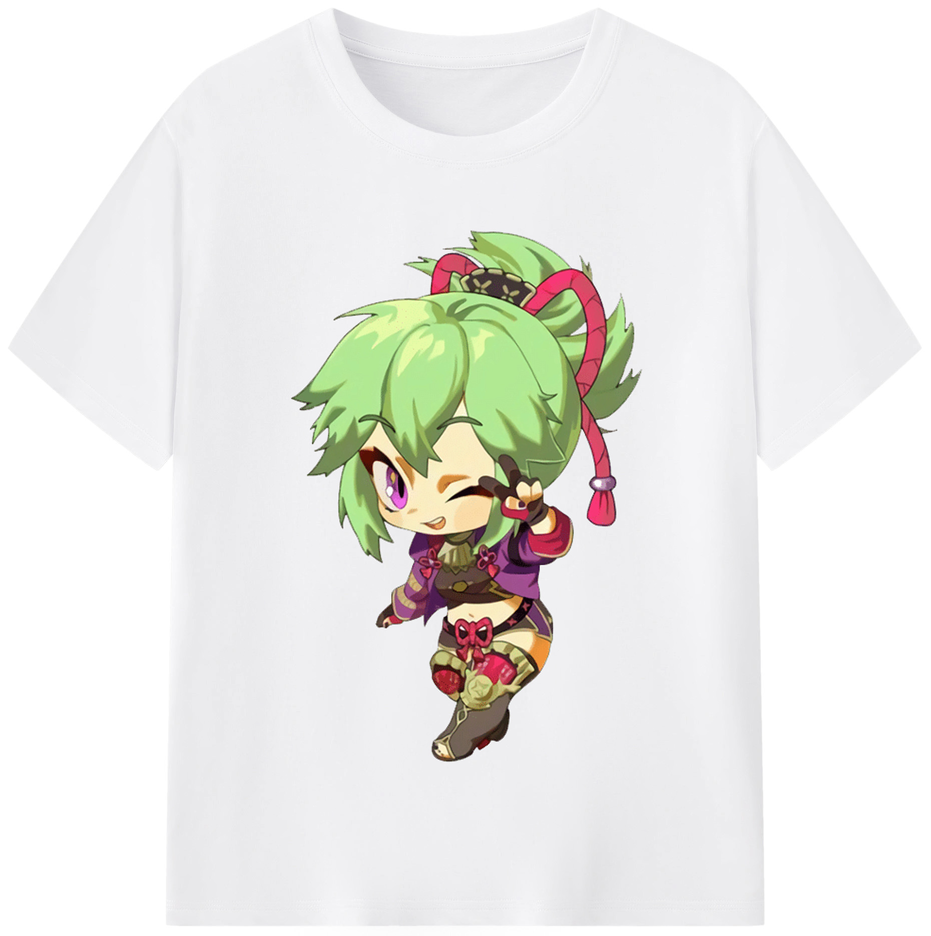 げんし神  久岐忍 くき しのぶ genshin Kuki Shinobu 綿100％半袖Tシャツ（フロントプリント）