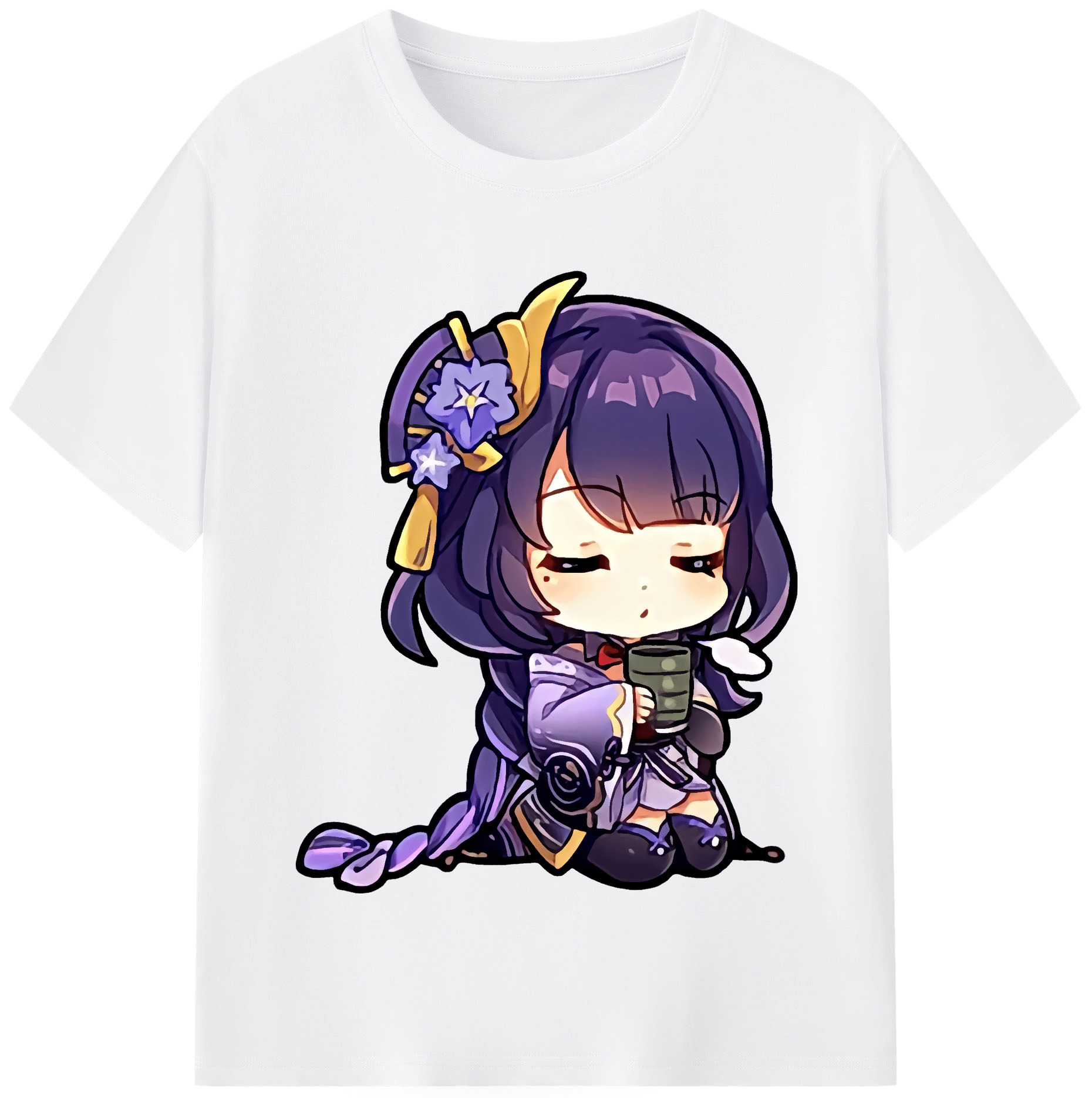 げんし神 雷電将軍 らいでんしょうぐん genshin Raiden Shogun 綿100％半袖Tシャツ（フロントプリント）