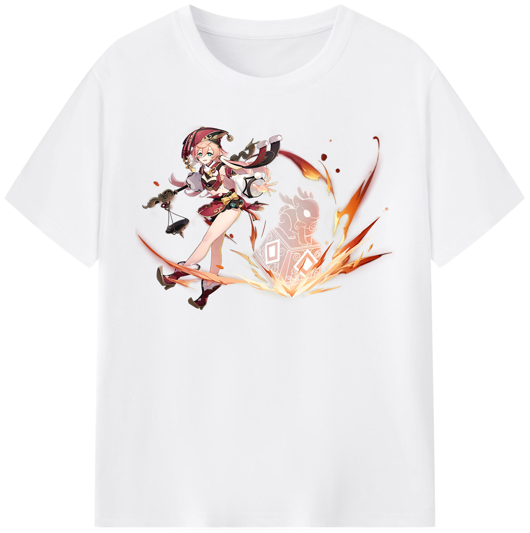 げんし神 ヤンフェイ genshin Yanfei 綿100％半袖Tシャツ（フロントプリント）