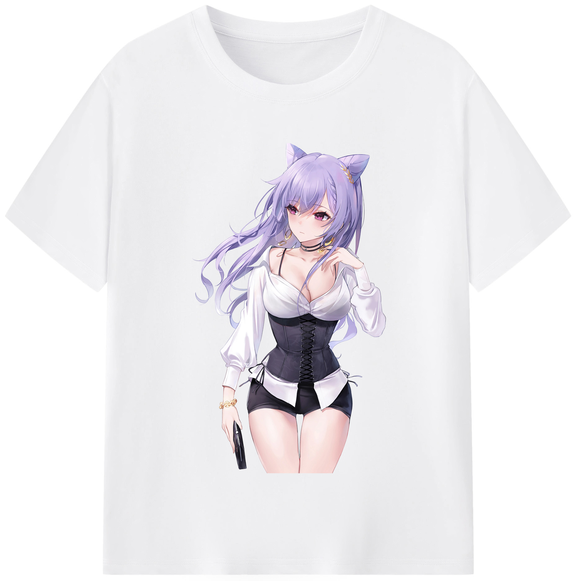 げんし神 刻晴 こくせい genshin Kokusei 綿100％半袖Tシャツ（フロントプリント）