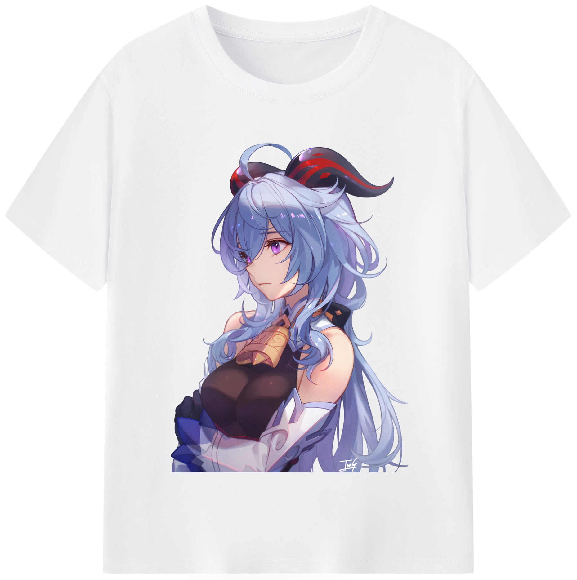 げんし神 甘雨 かんう genshin Ganyu 綿100％半袖Tシャツ（フロントプリント）