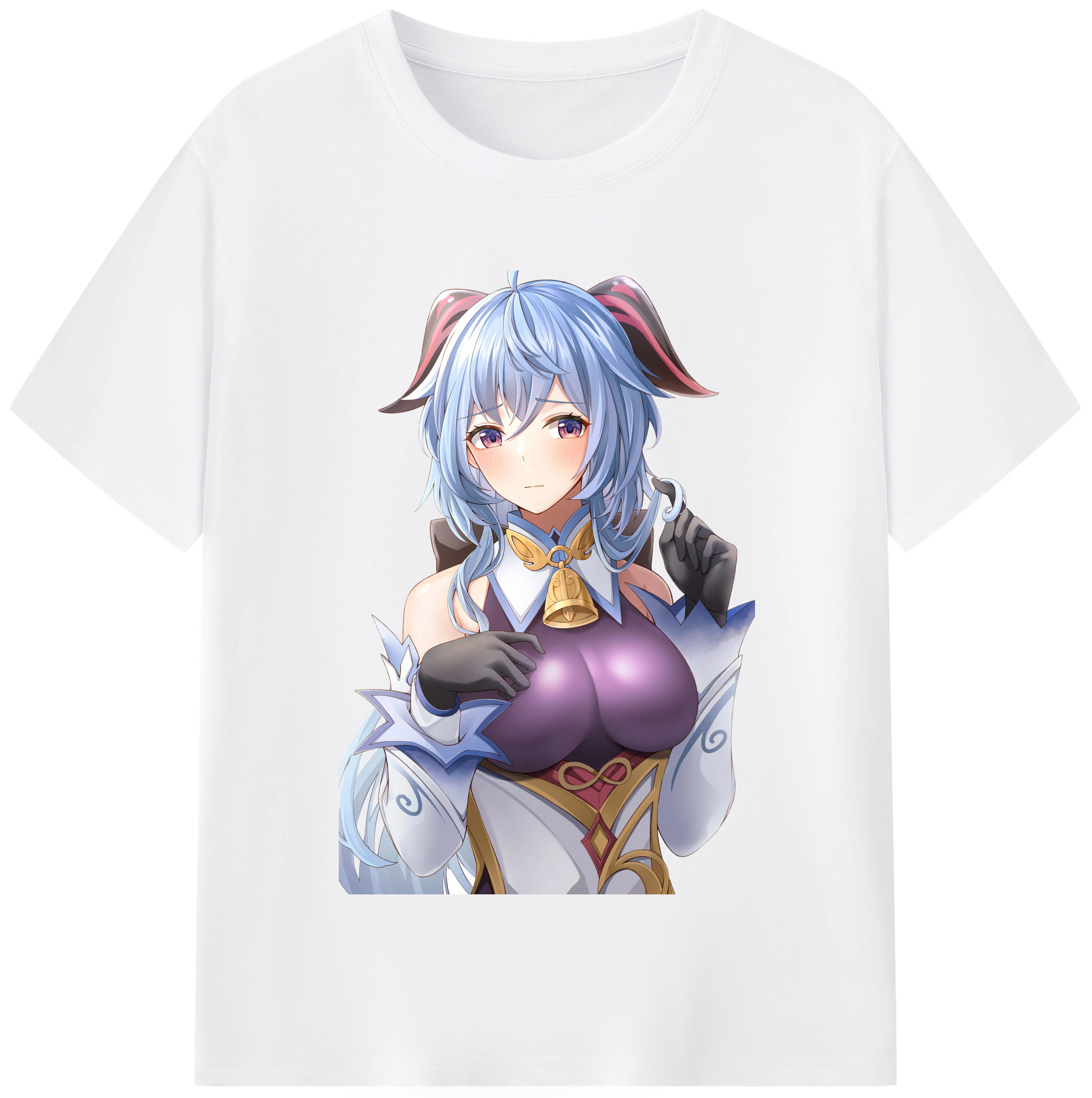げんし神 甘雨 かんう genshin Ganyu 綿100％半袖Tシャツ（フロントプリント）