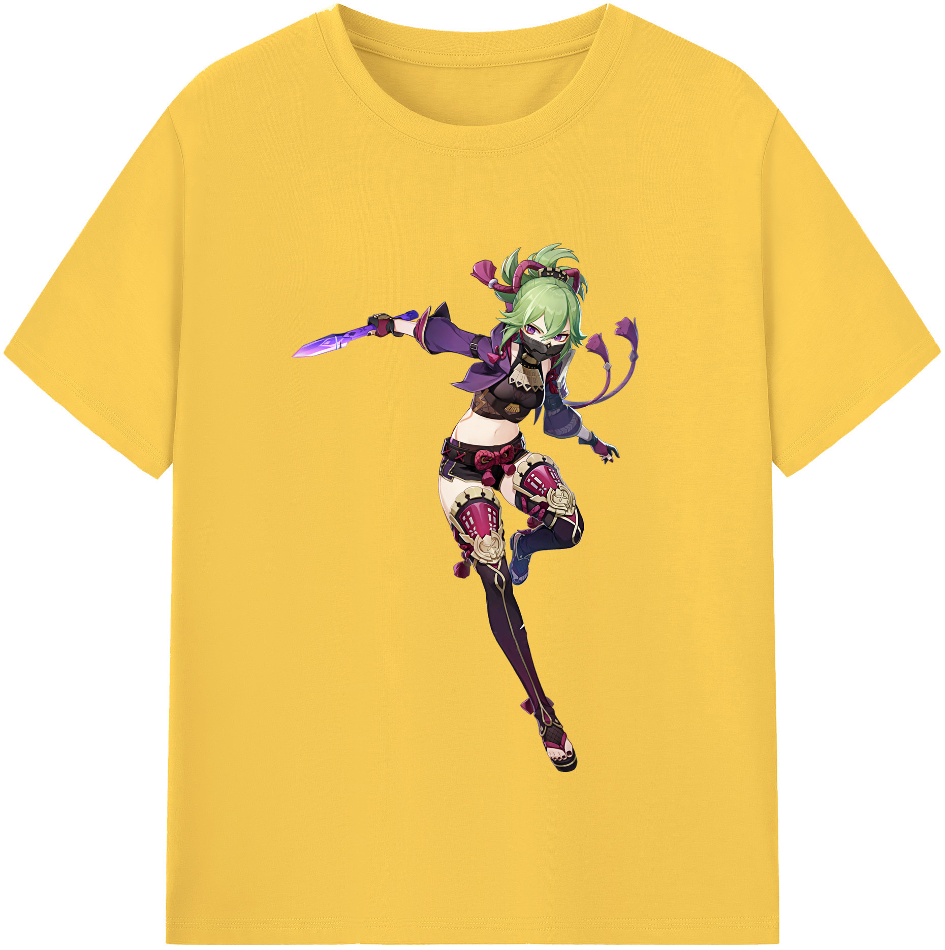 げんし神  久岐忍 くき しのぶ genshin Kuki Shinobu 綿100％半袖Tシャツ（フロントプリント）