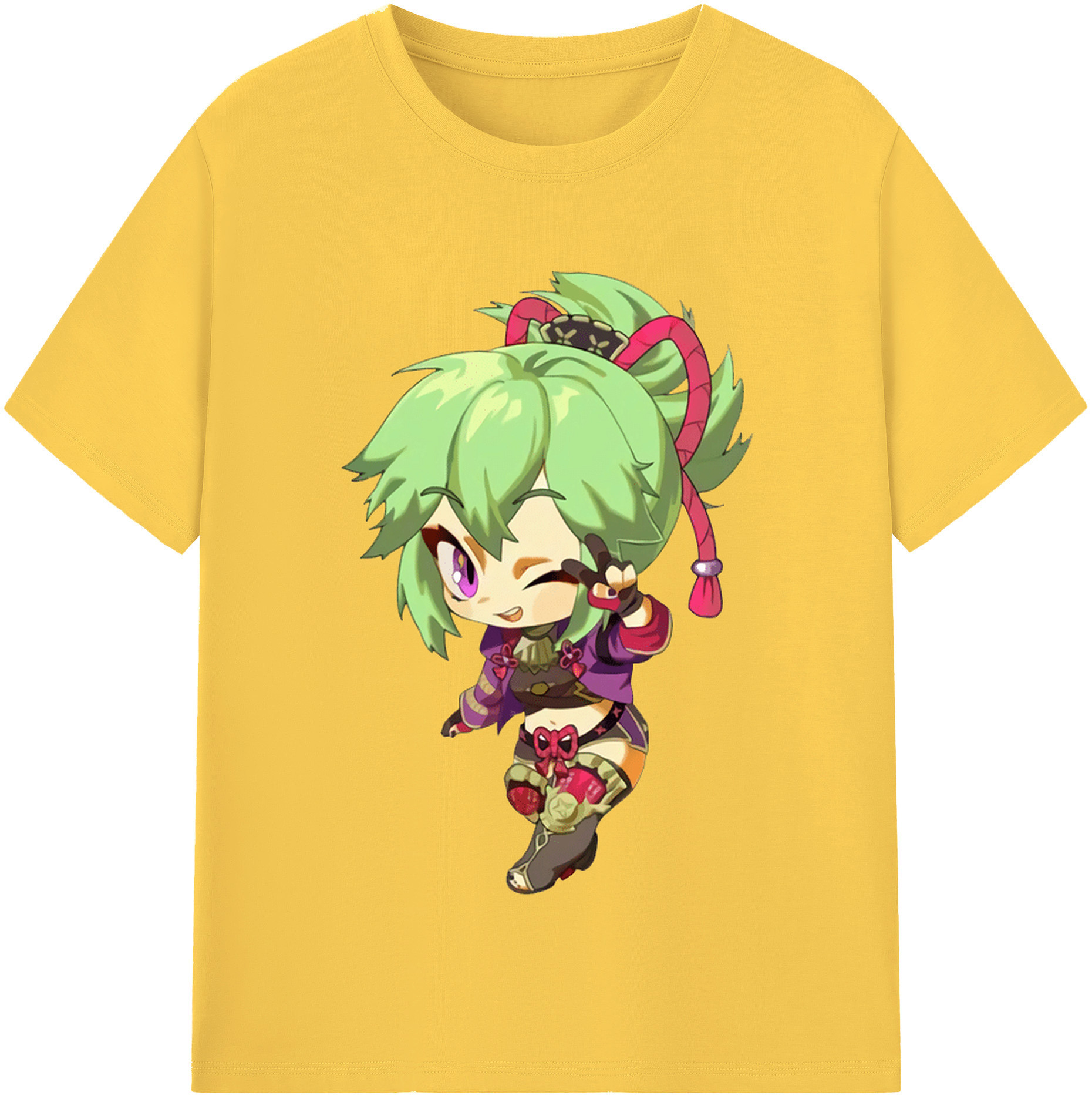 げんし神  久岐忍 くき しのぶ genshin Kuki Shinobu 綿100％半袖Tシャツ（フロントプリント）