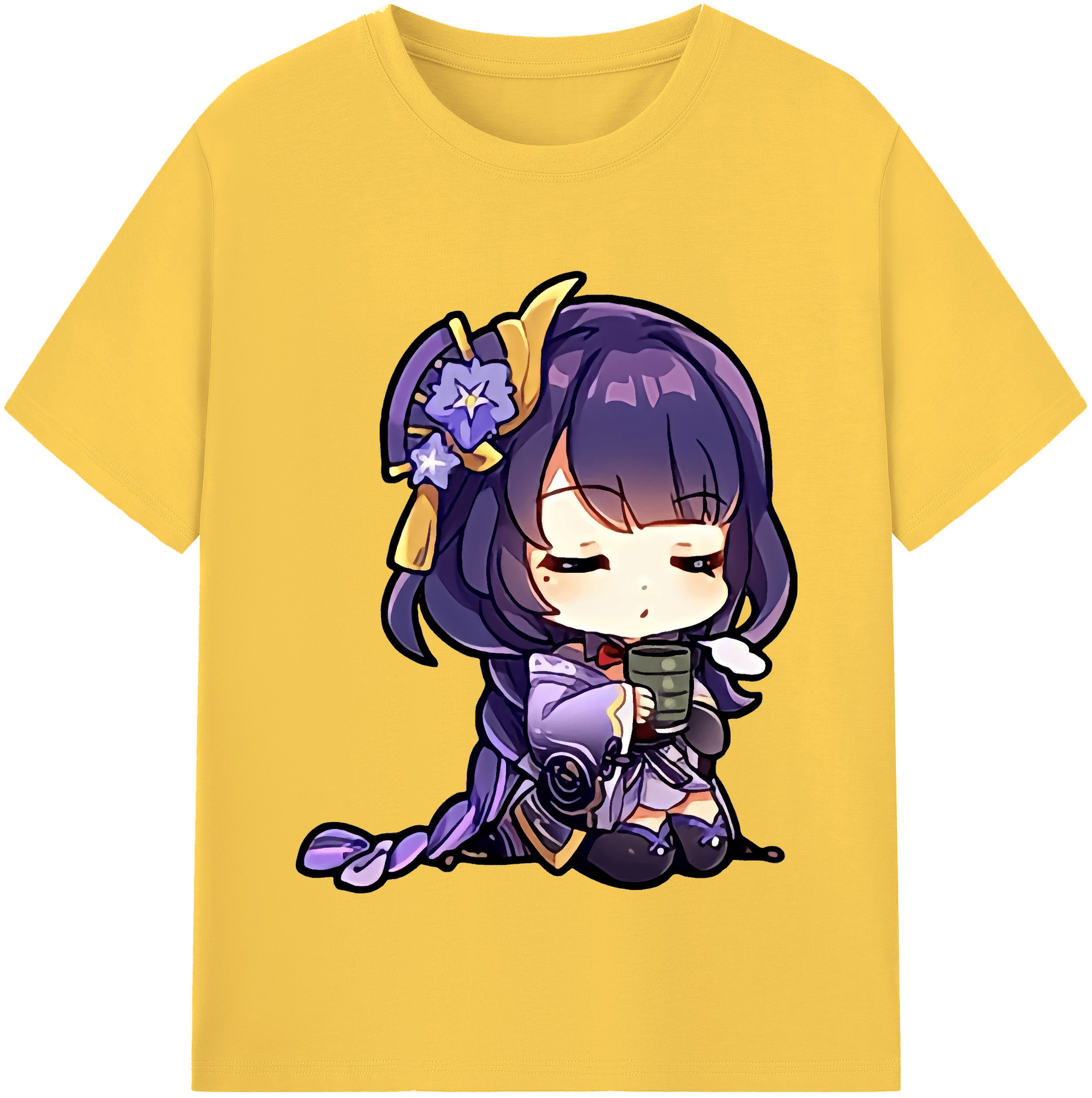 げんし神 雷電将軍 らいでんしょうぐん genshin Raiden Shogun 綿100％半袖Tシャツ（フロントプリント）