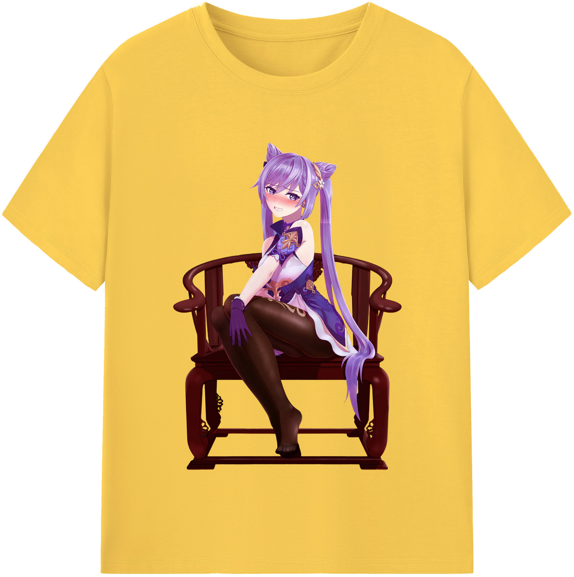 げんし神 刻晴 こくせい genshin Kokusei 綿100％半袖Tシャツ（フロントプリント）