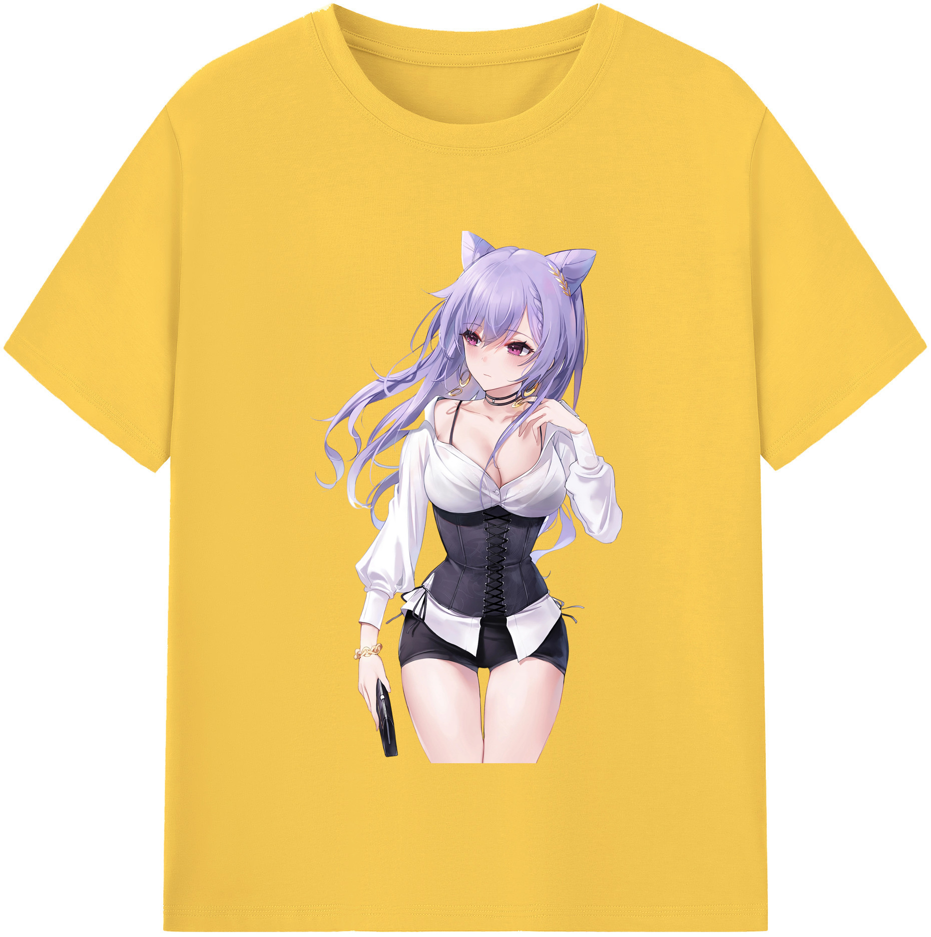 げんし神 刻晴 こくせい genshin Kokusei 綿100％半袖Tシャツ（フロントプリント）