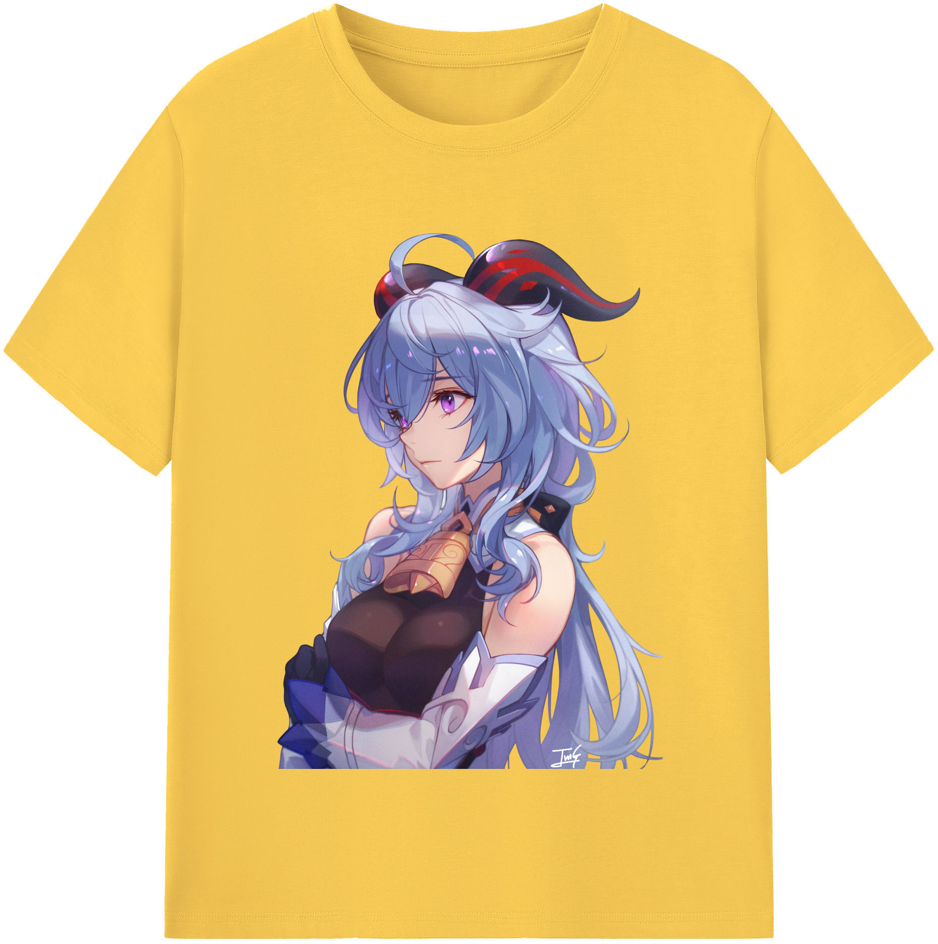 げんし神 甘雨 かんう genshin Ganyu 綿100％半袖Tシャツ（フロントプリント）