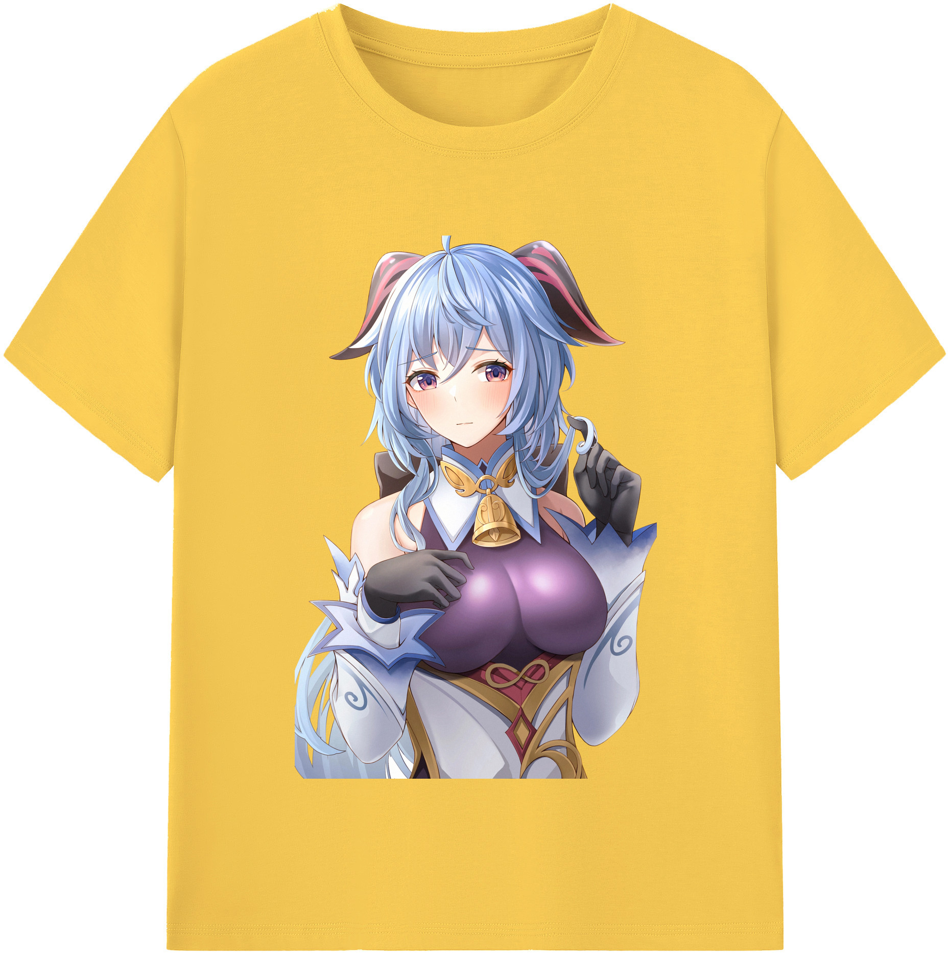 げんし神 甘雨 かんう genshin Ganyu 綿100％半袖Tシャツ（フロントプリント）