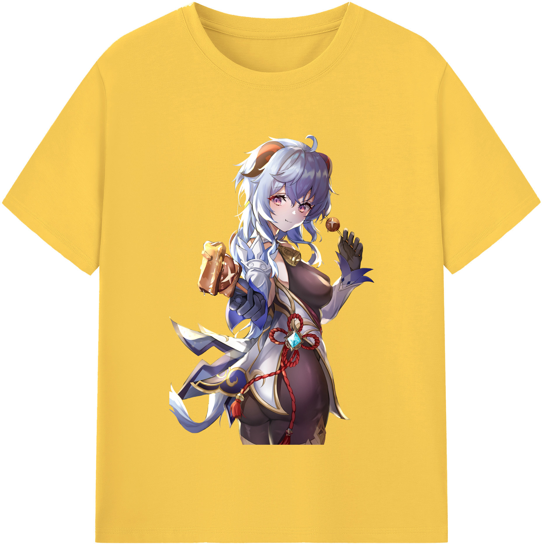 げんし神 甘雨 かんう genshin Ganyu 綿100％半袖Tシャツ（フロントプリント）
