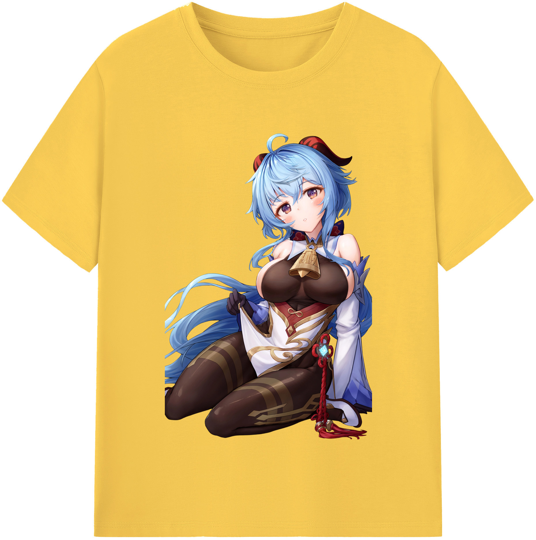 げんし神 甘雨 かんう genshin Ganyu 綿100％半袖Tシャツ（フロントプリント）