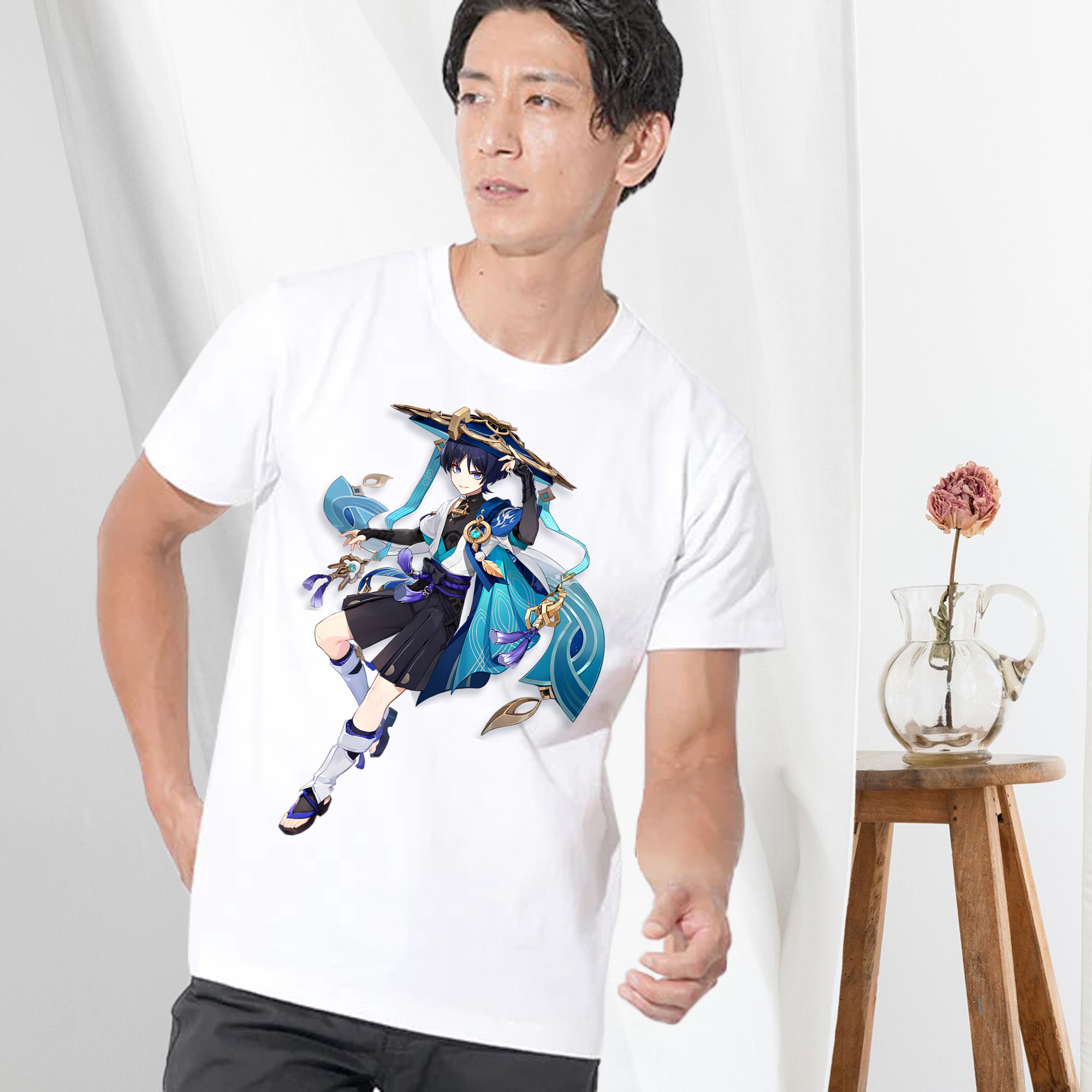 げんし神 さんペい genshin Sanpei 綿100％半袖Tシャツ（フロントプリント）