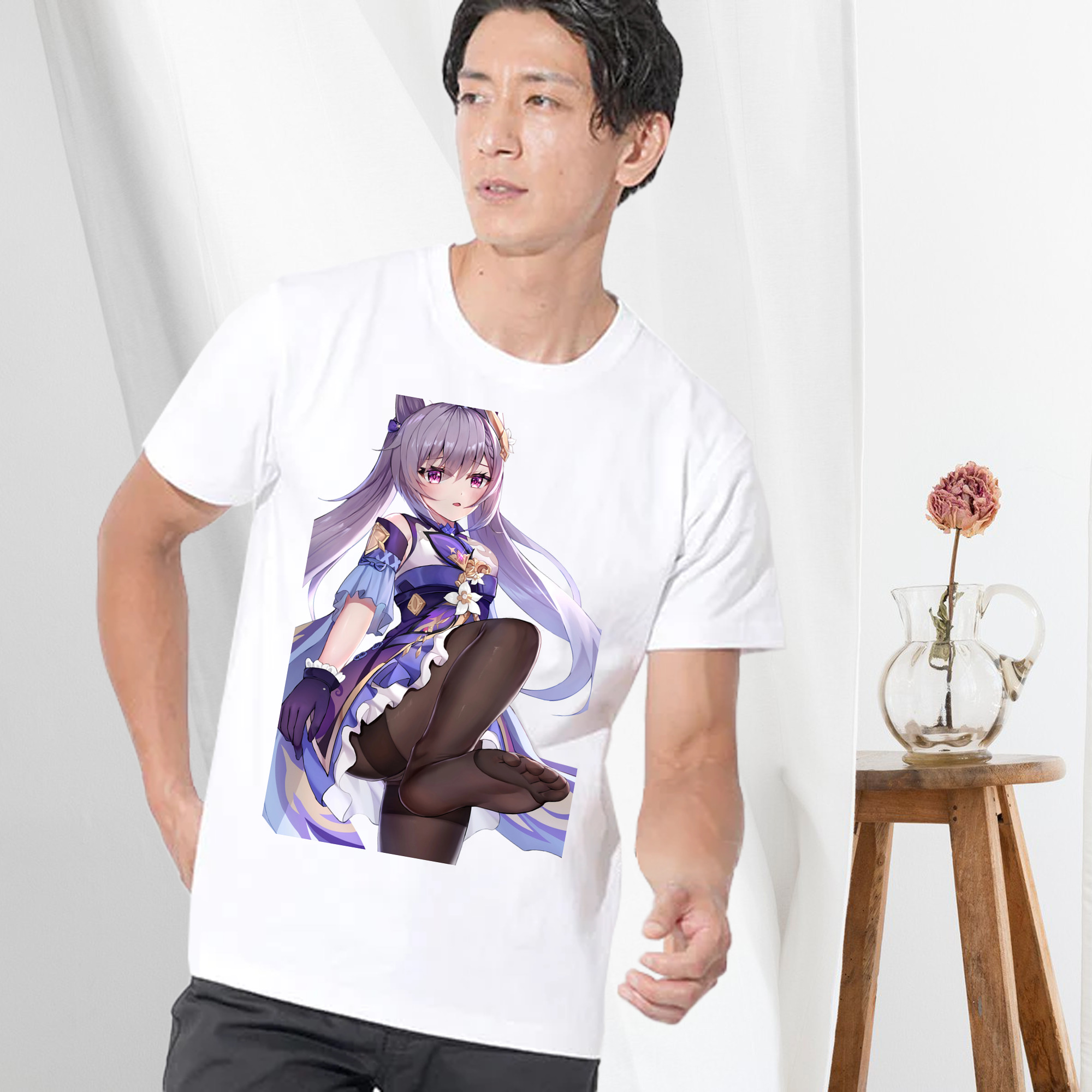 げんし神 刻晴 こくせい genshin Kokusei 綿100％半袖Tシャツ（フロントプリント）