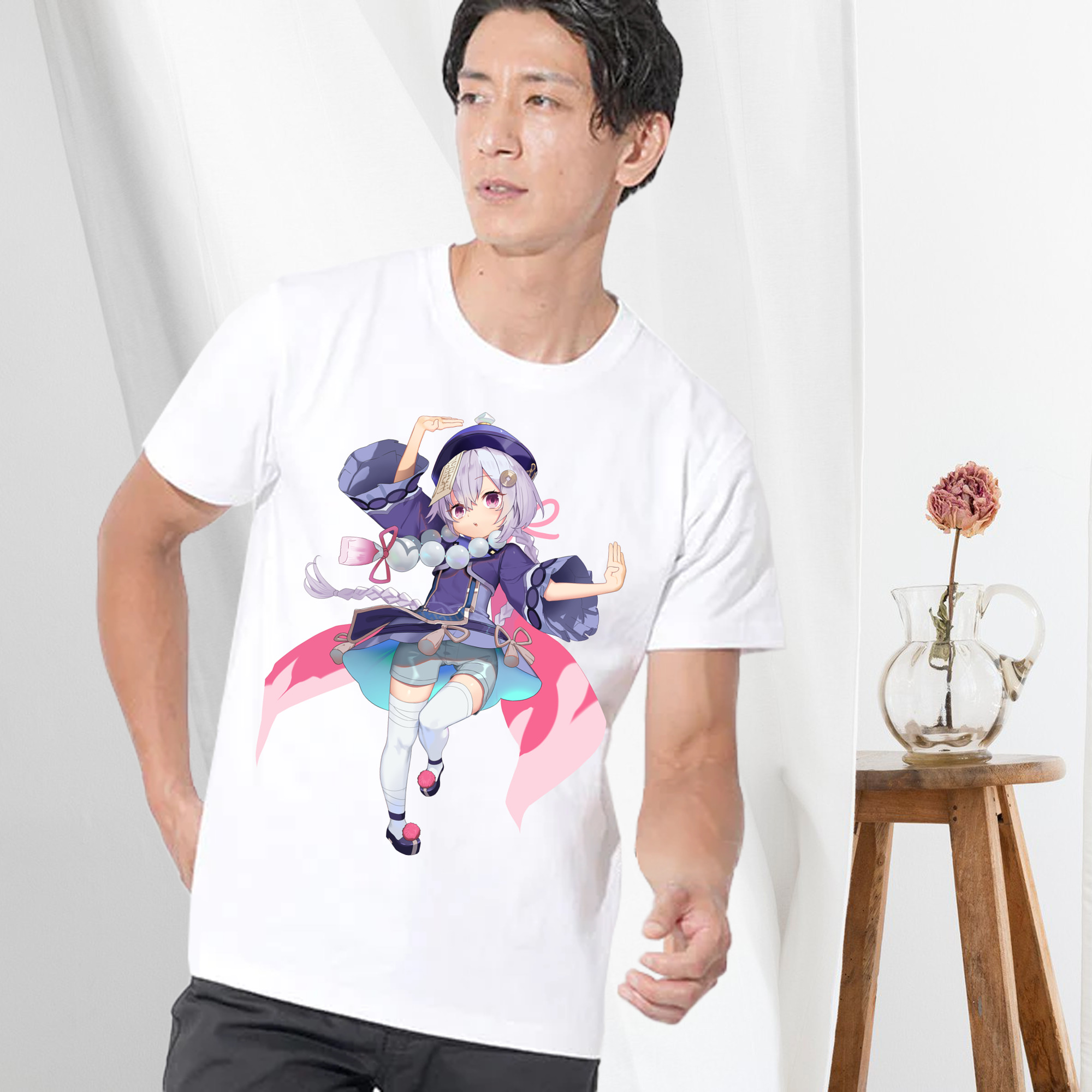 げんし神 七七 なな  genshin Nana 綿100％半袖Tシャツ（フロントプリント）
