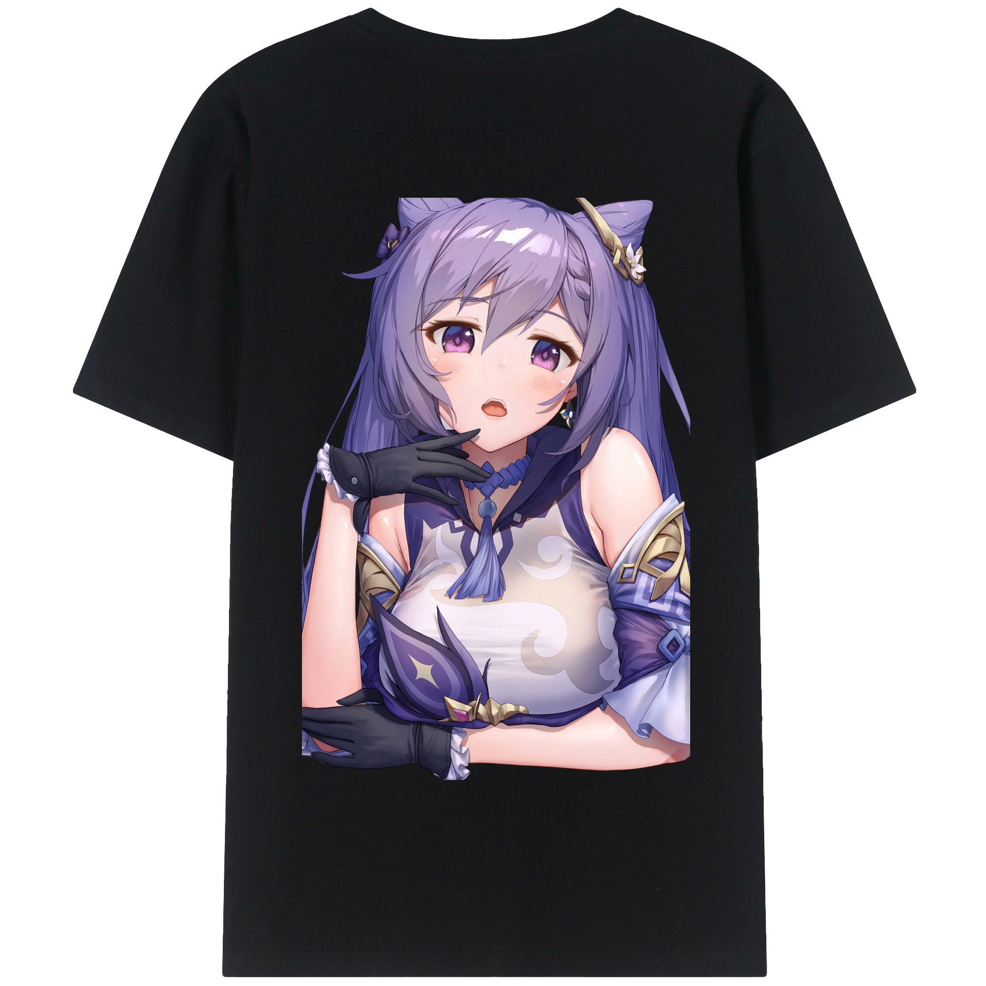げんし神 刻晴 こくせい genshin Kokusei 綿100％半袖Tシャツ（背面プリント）