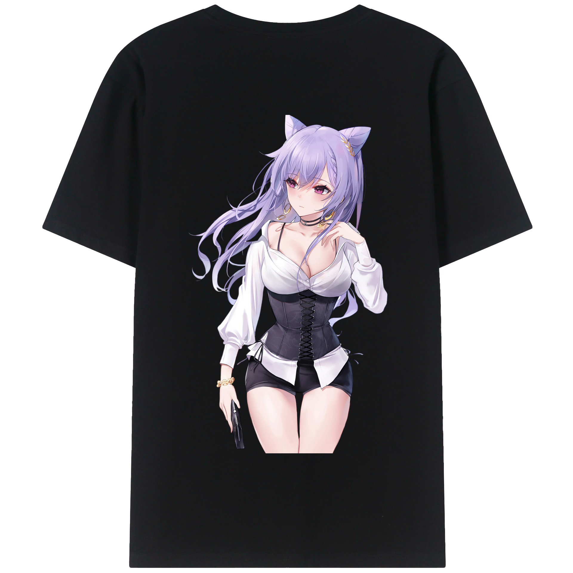 げんし神 刻晴 こくせい genshin Kokusei 綿100％半袖Tシャツ（背面プリント）
