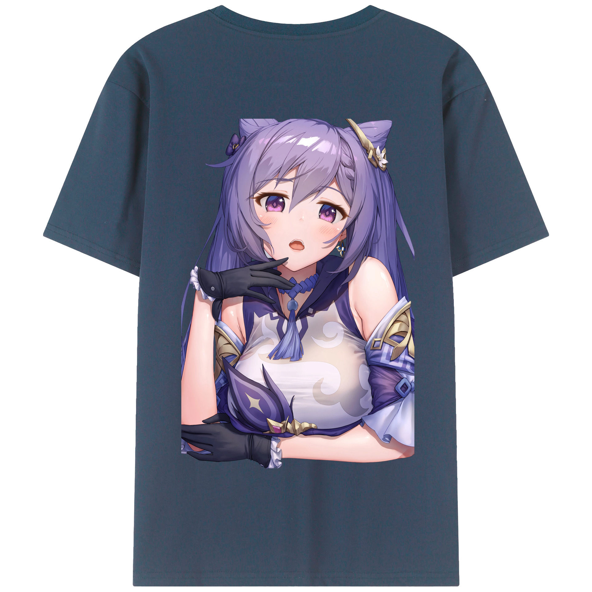 げんし神 刻晴 こくせい genshin Kokusei 綿100％半袖Tシャツ（背面プリント）
