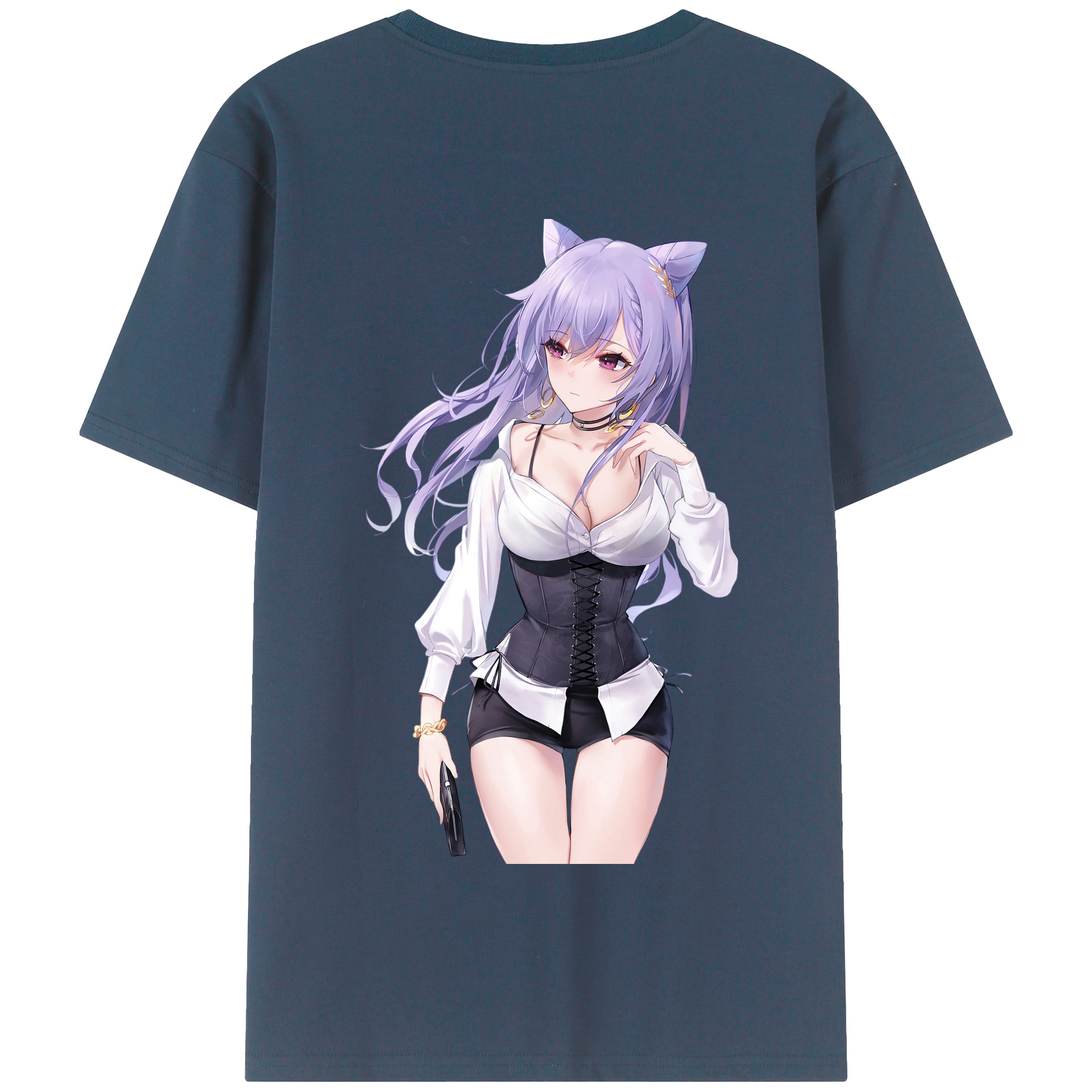 げんし神 刻晴 こくせい genshin Kokusei 綿100％半袖Tシャツ（背面プリント）