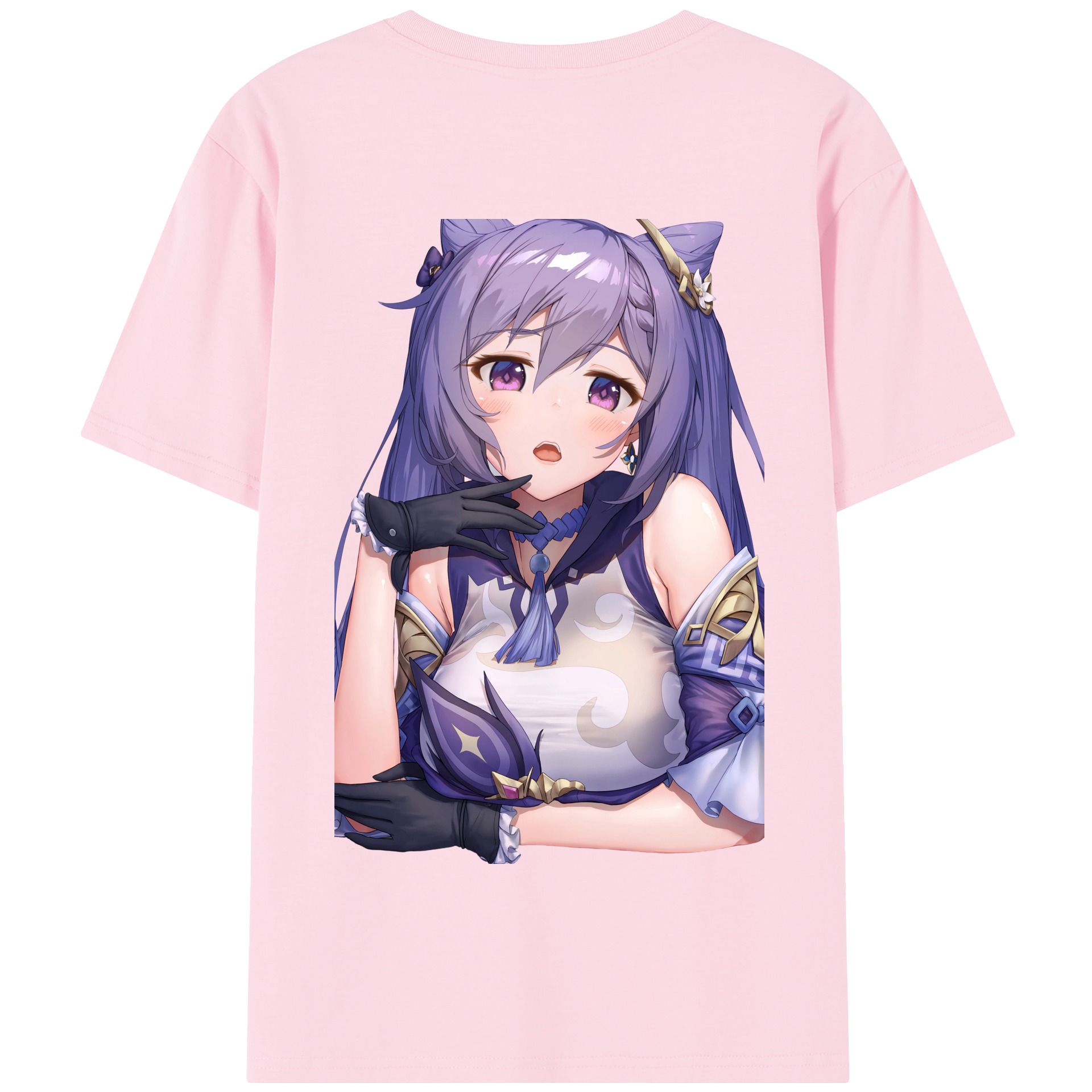 げんし神 刻晴 こくせい genshin Kokusei 綿100％半袖Tシャツ（背面プリント）