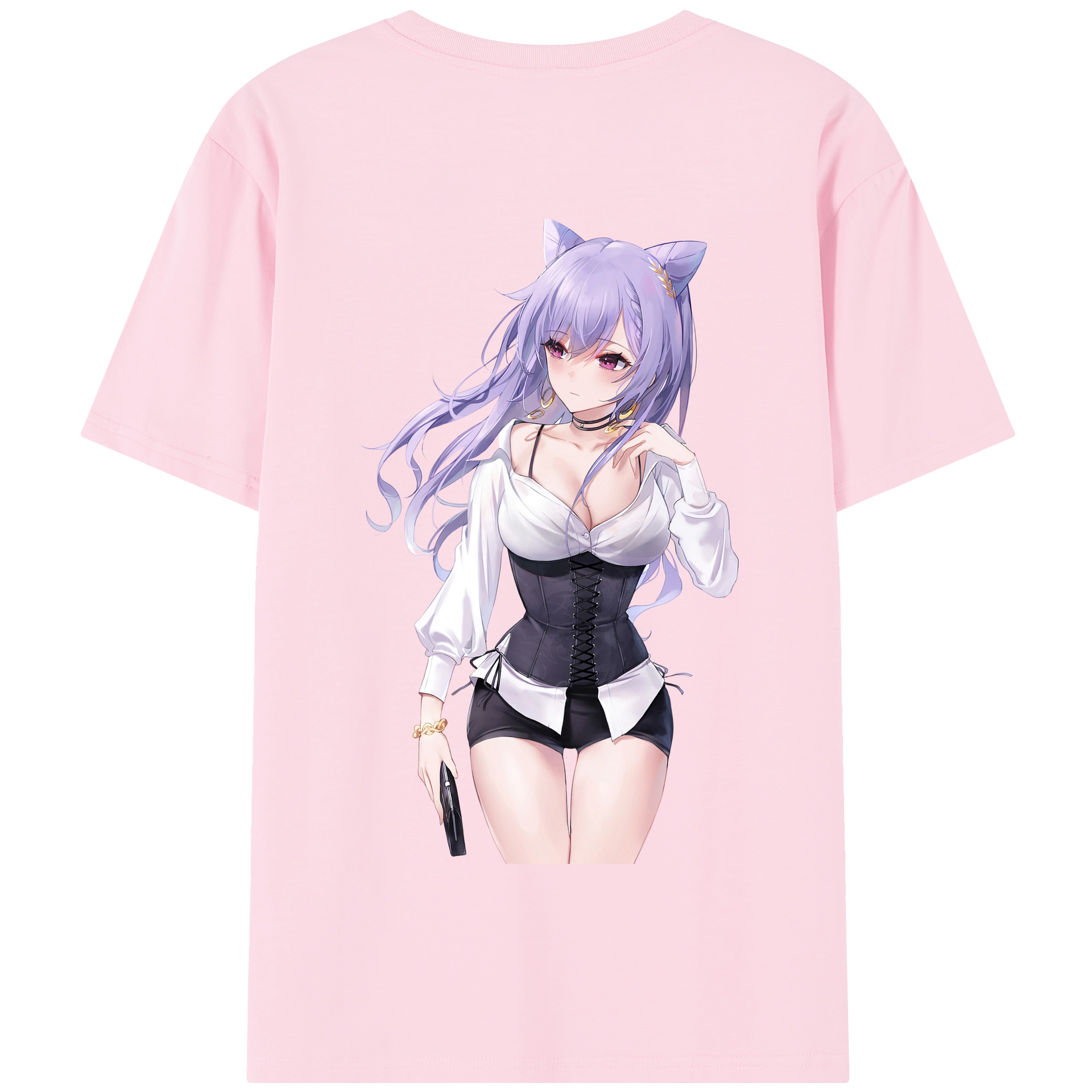 げんし神 刻晴 こくせい genshin Kokusei 綿100％半袖Tシャツ（背面プリント）