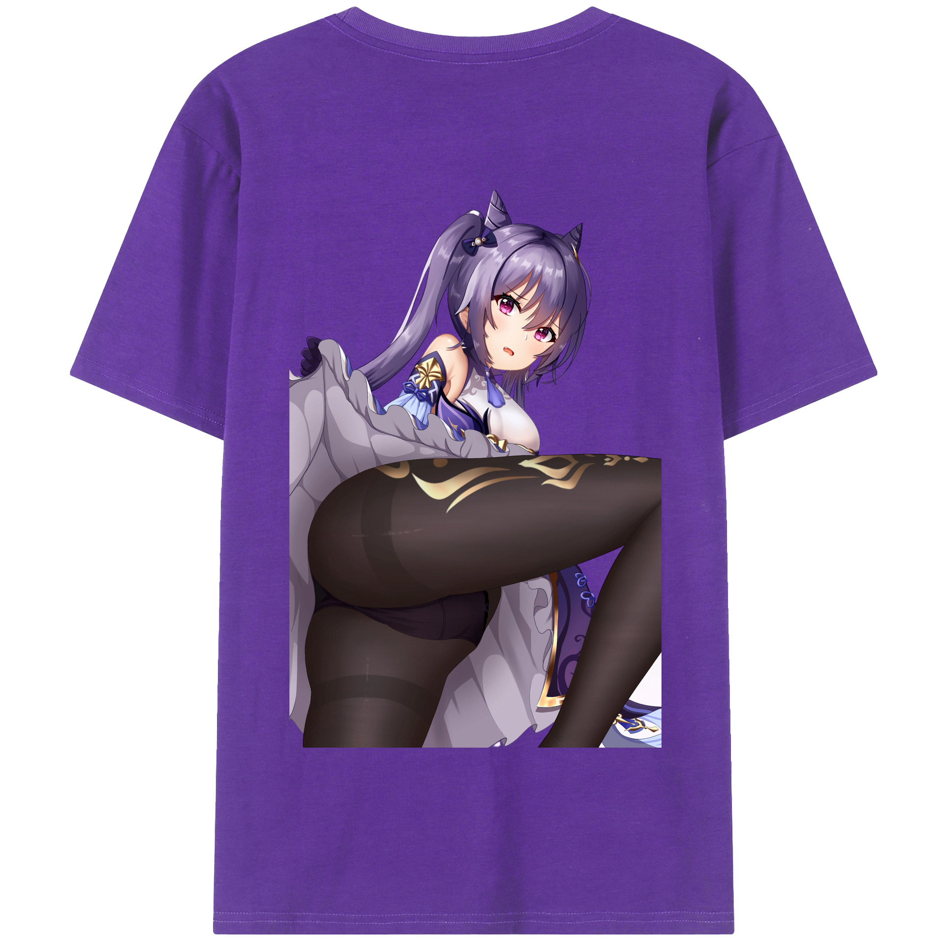 げんし神 刻晴 こくせい genshin Kokusei 綿100％半袖Tシャツ（背面プリント）