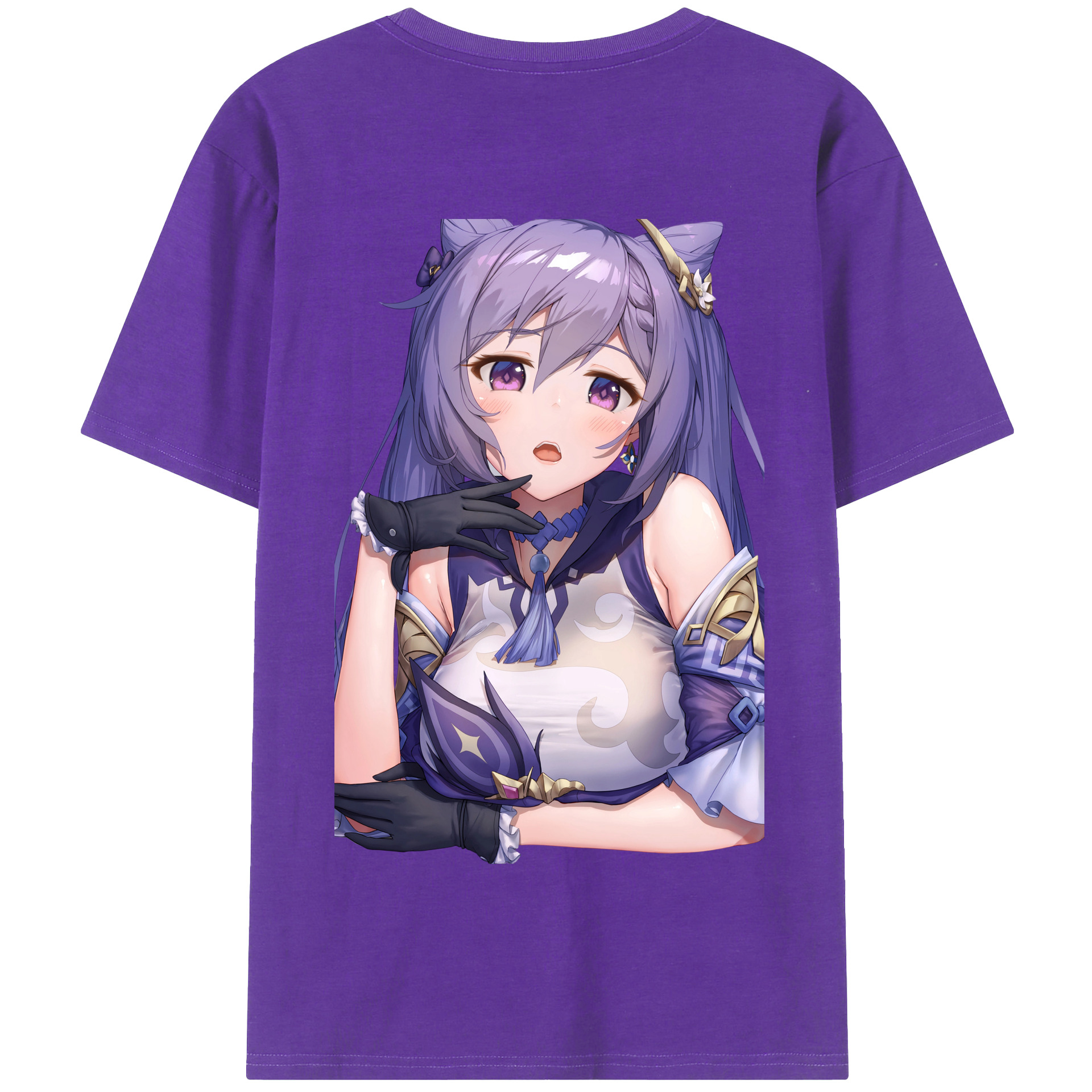 げんし神 刻晴 こくせい genshin Kokusei 綿100％半袖Tシャツ（背面プリント）