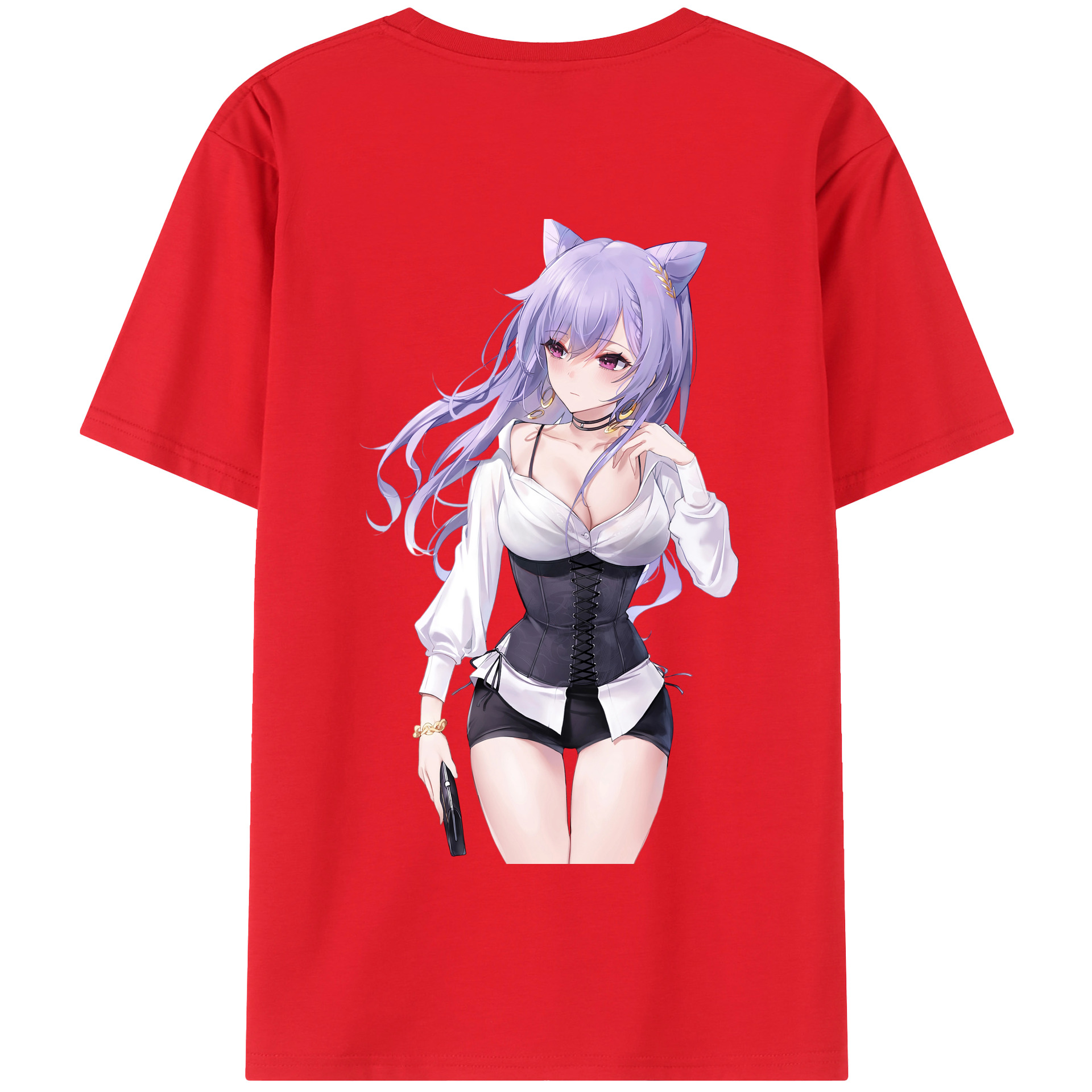 げんし神 刻晴 こくせい genshin Kokusei 綿100％半袖Tシャツ（背面プリント）