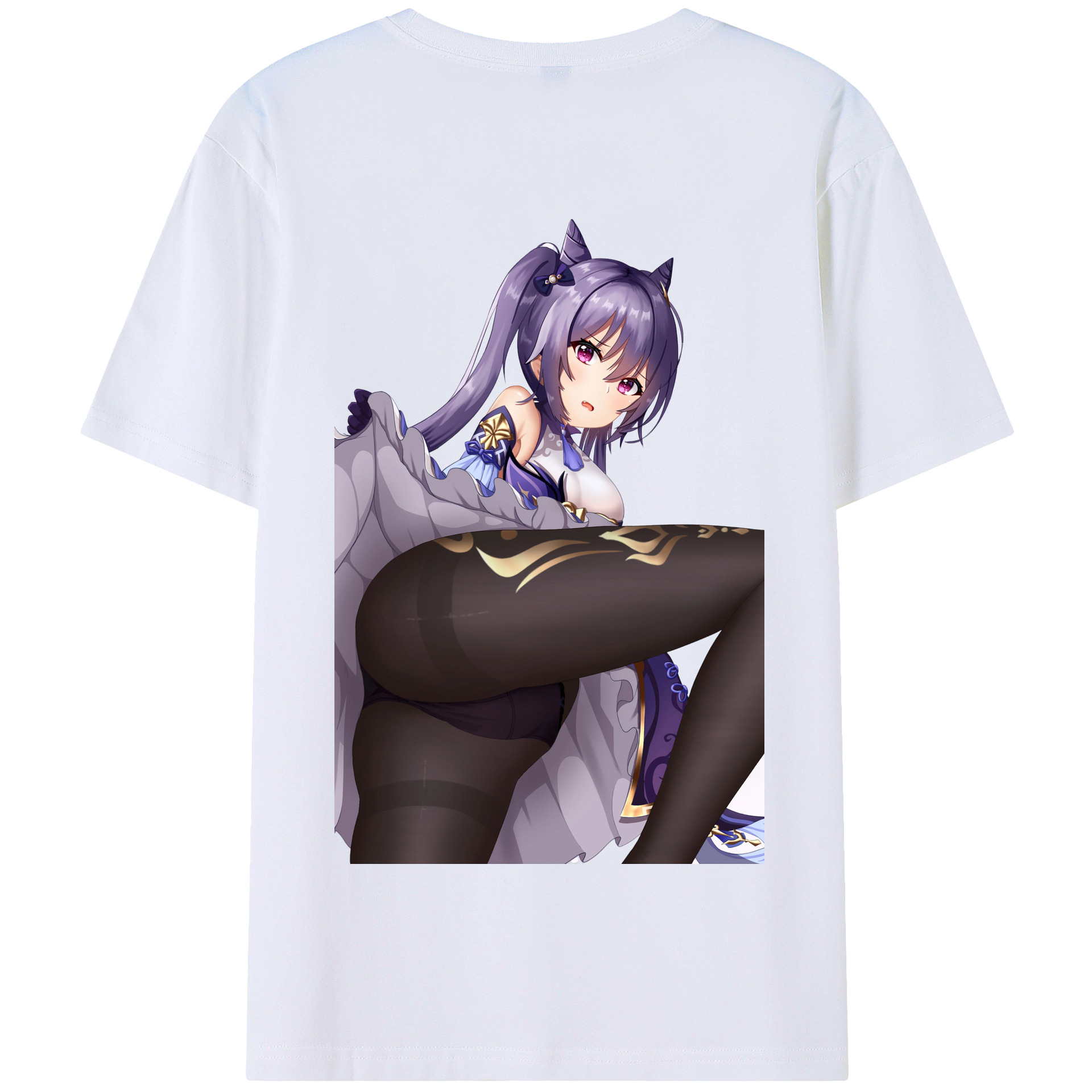 げんし神 刻晴 こくせい genshin Kokusei 綿100％半袖Tシャツ（背面プリント）