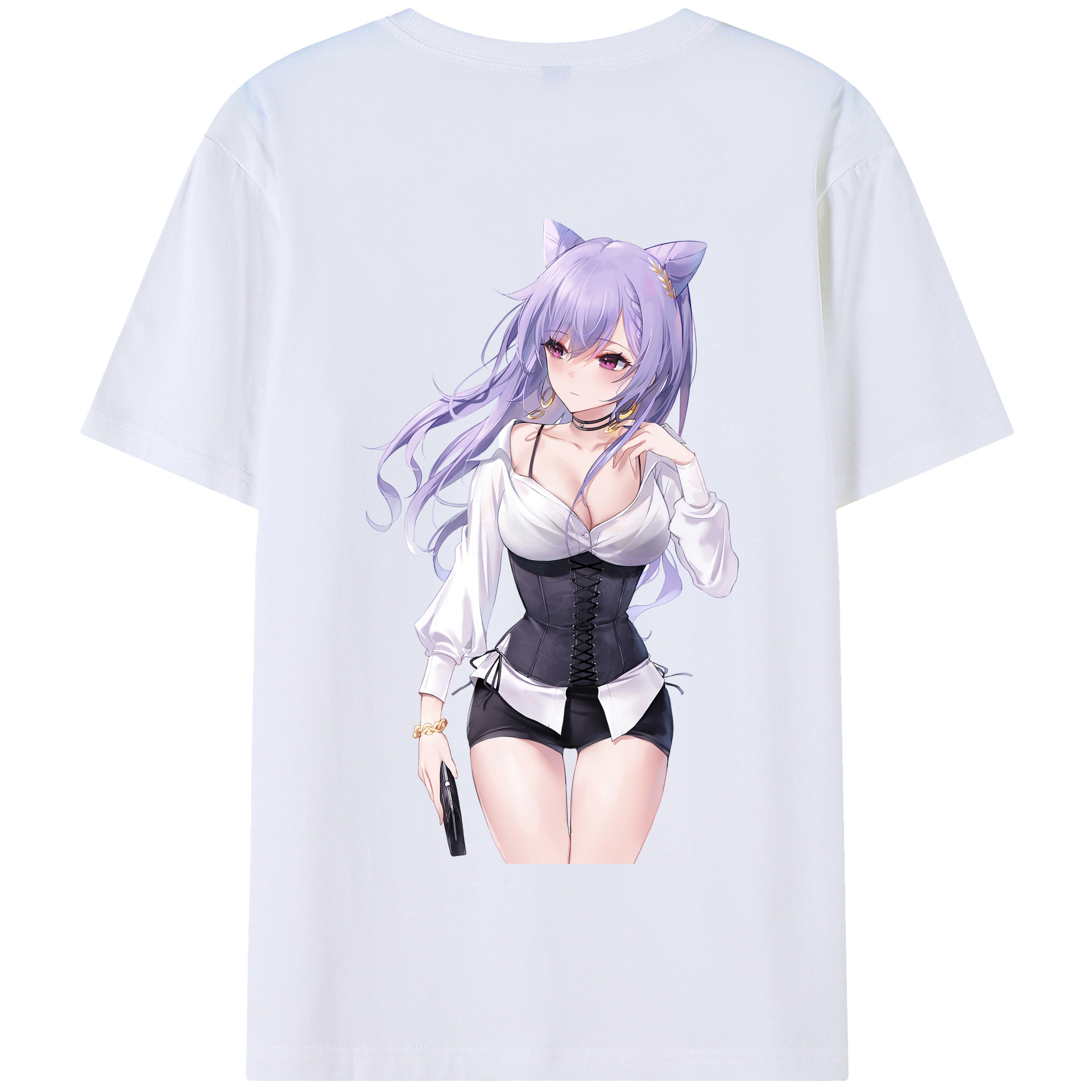 げんし神 刻晴 こくせい genshin Kokusei 綿100％半袖Tシャツ（背面プリント）