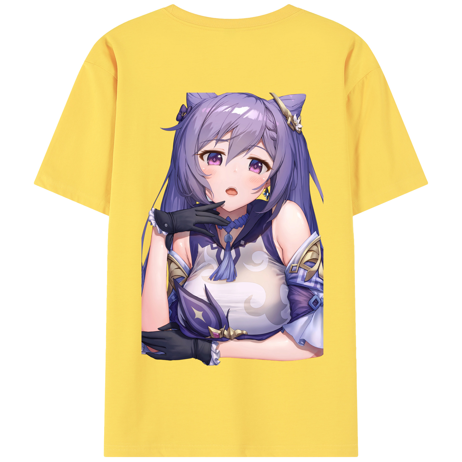 げんし神 刻晴 こくせい genshin Kokusei 綿100％半袖Tシャツ（背面プリント）