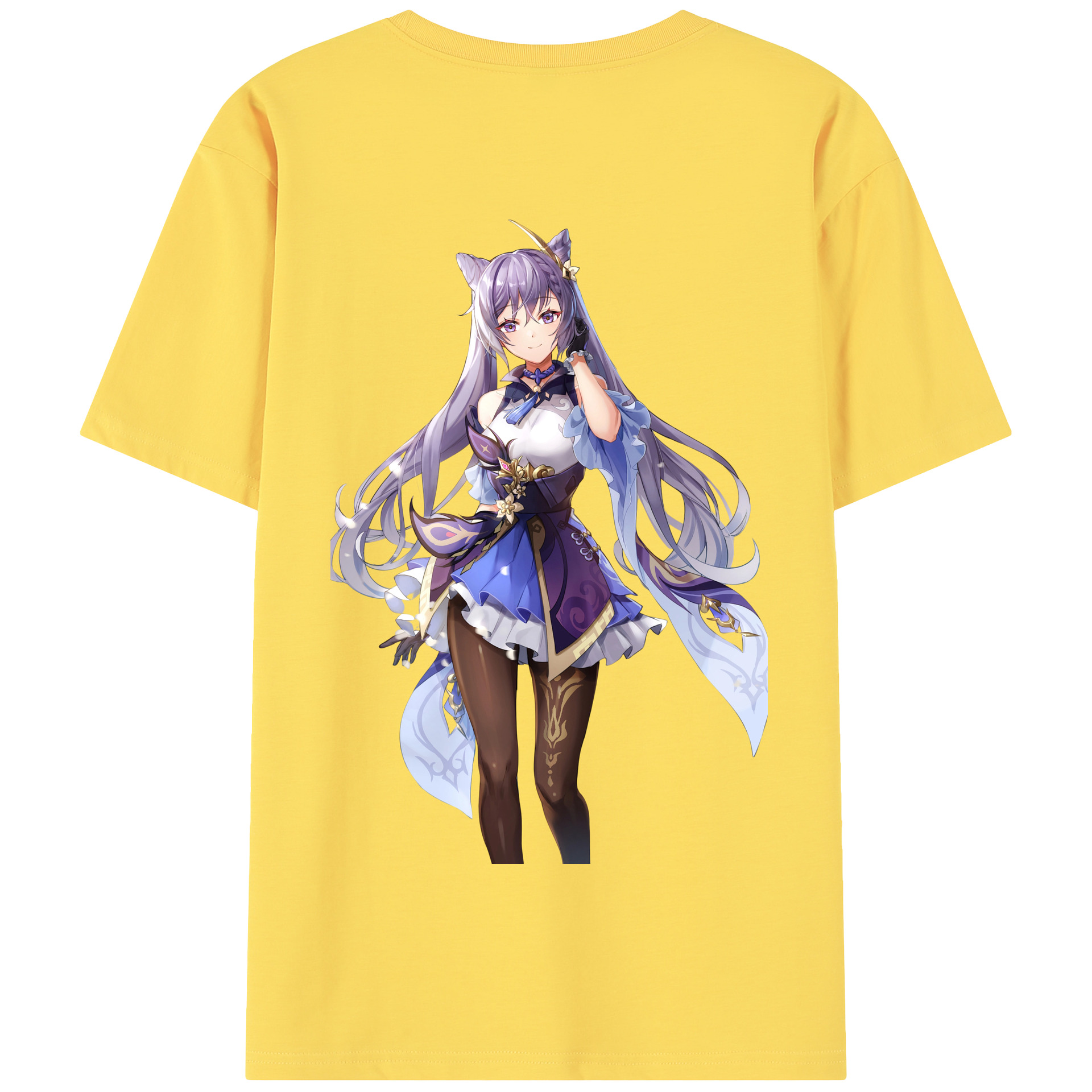 げんし神 刻晴 こくせい genshin Kokusei 綿100％半袖Tシャツ（背面プリント）