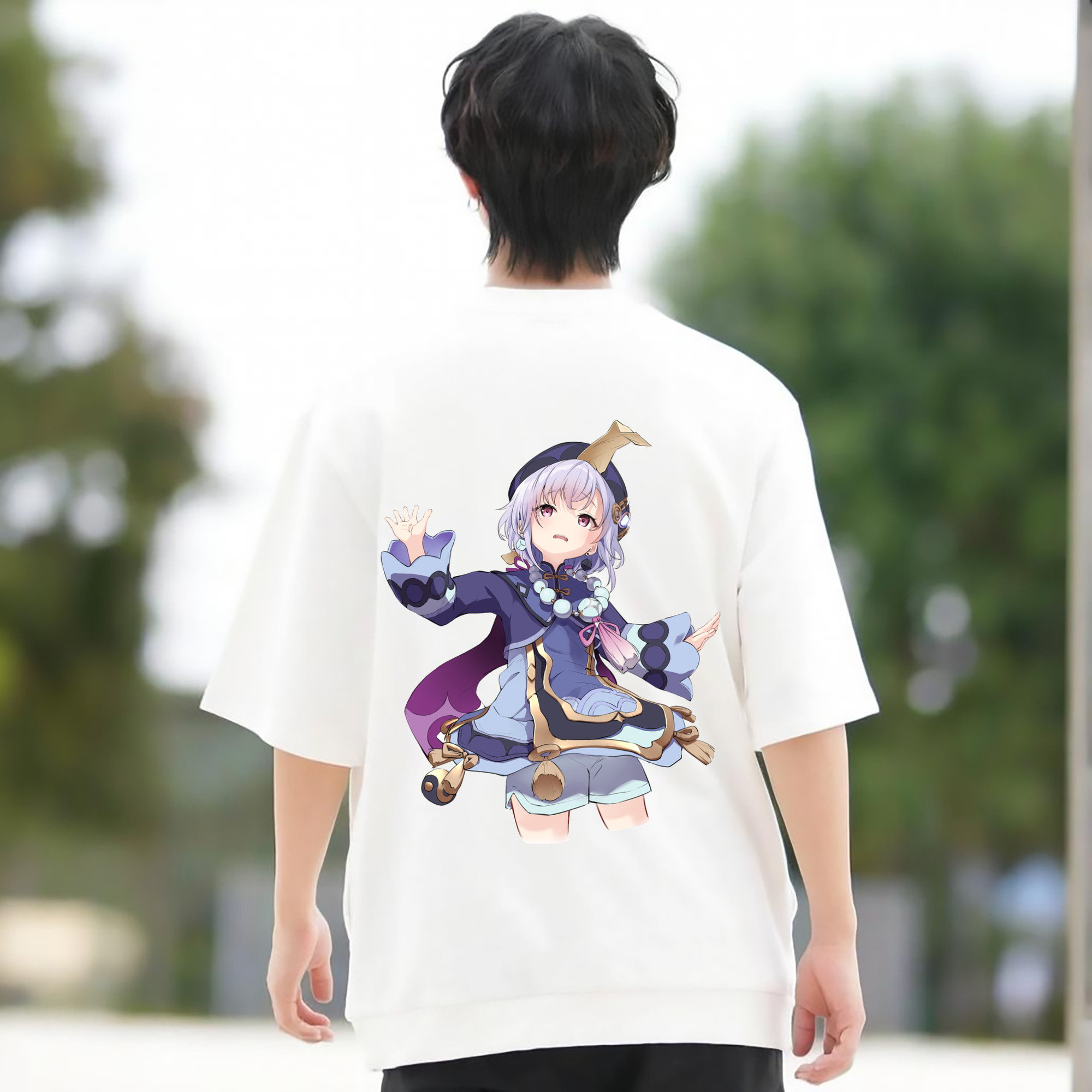 げんし神 七七 なな  genshin Nana 綿100％半袖Tシャツ（背面プリント）