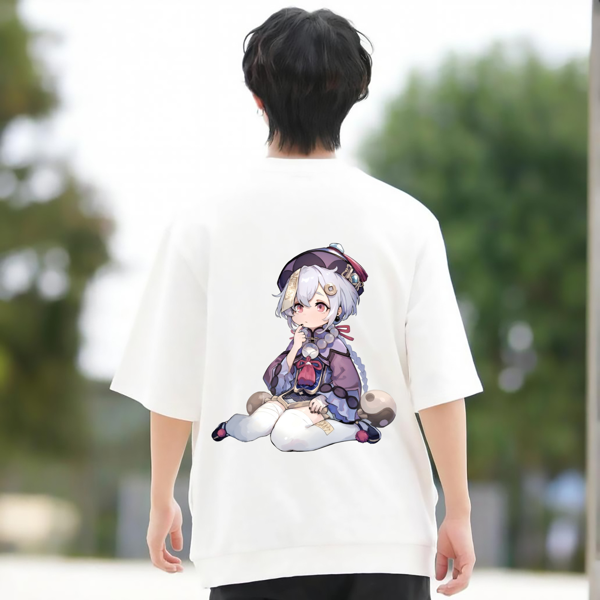 げんし神 七七 なな  genshin Nana 綿100％半袖Tシャツ（背面プリント）