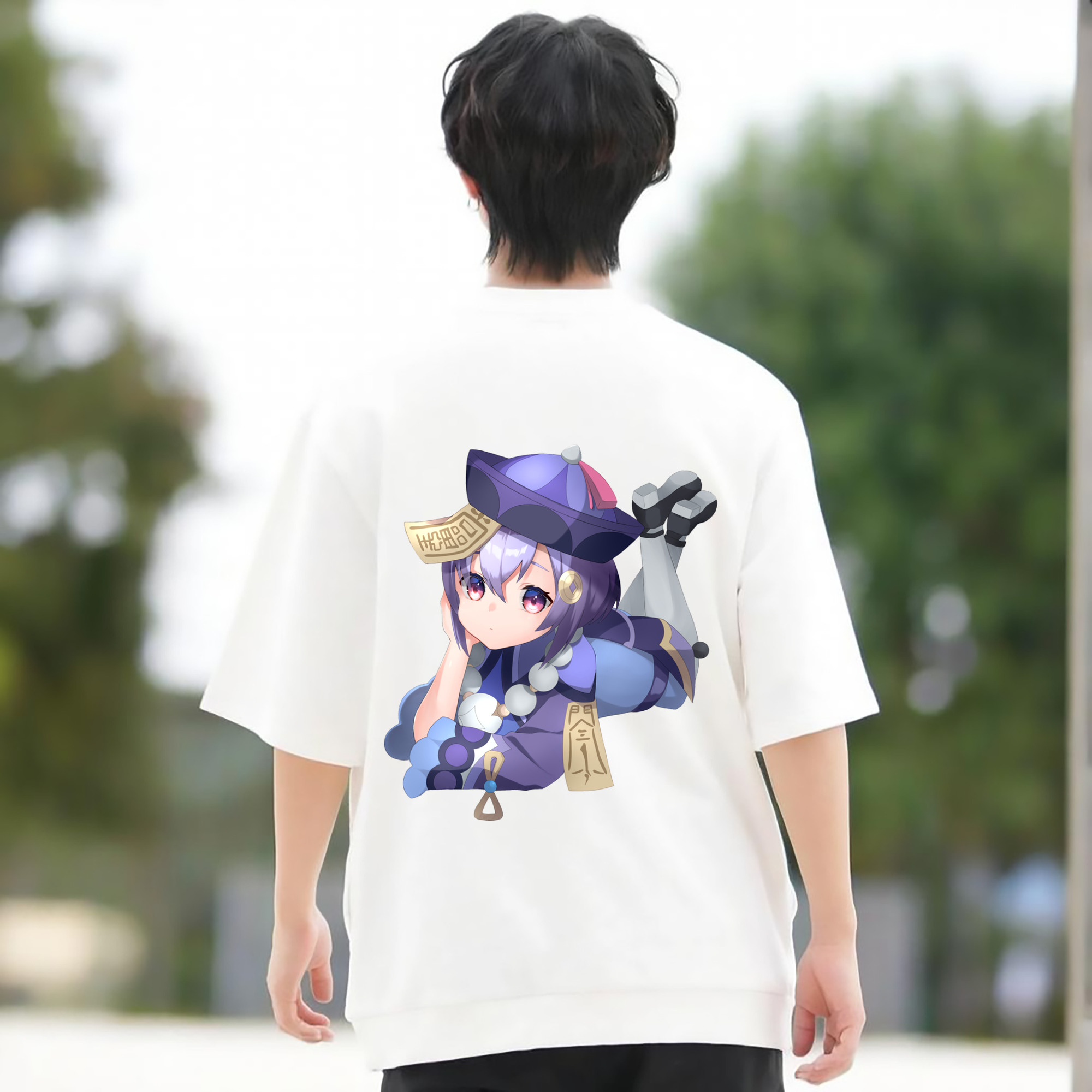げんし神 七七 なな  genshin Nana 綿100％半袖Tシャツ（背面プリント）