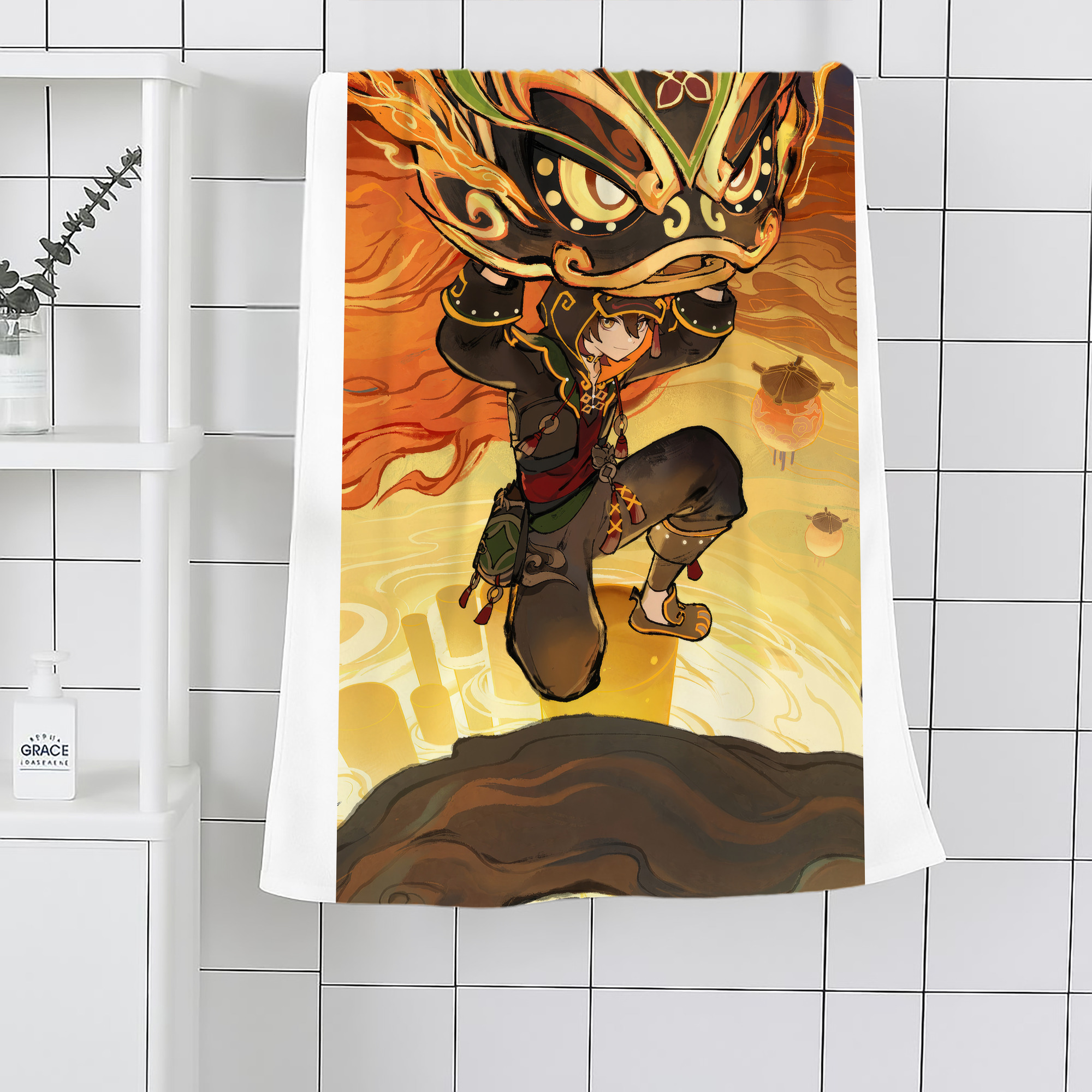 げんし神 genshin 大判バスタオル 70×140cm 吸水速乾 柔らかい肌触り